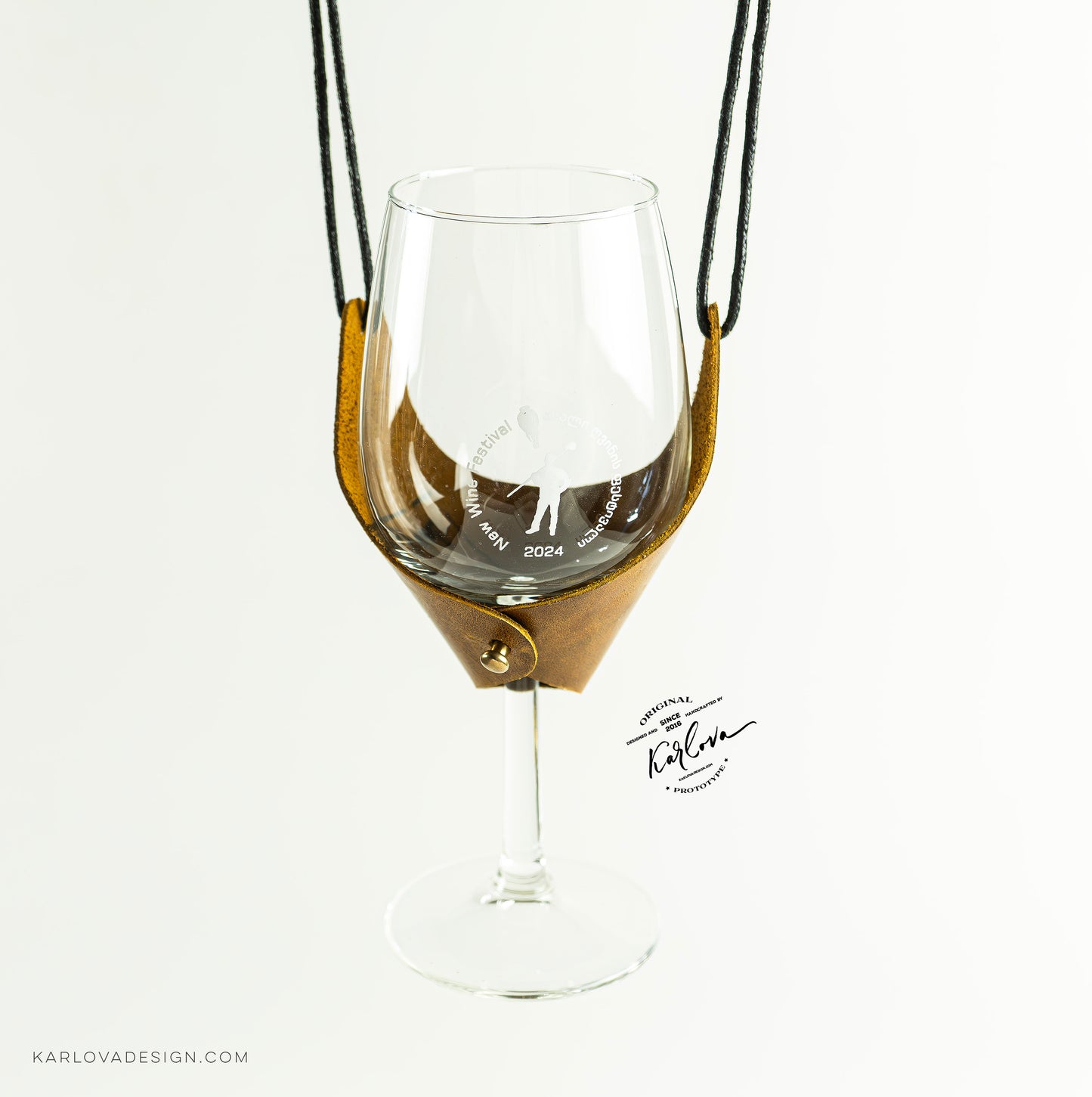 Leather Wine Glass Holder Necklace – Hands-Free Wine Tasting Carrier – Video Tutorial - PDF Pattern, DXF and SVG Included