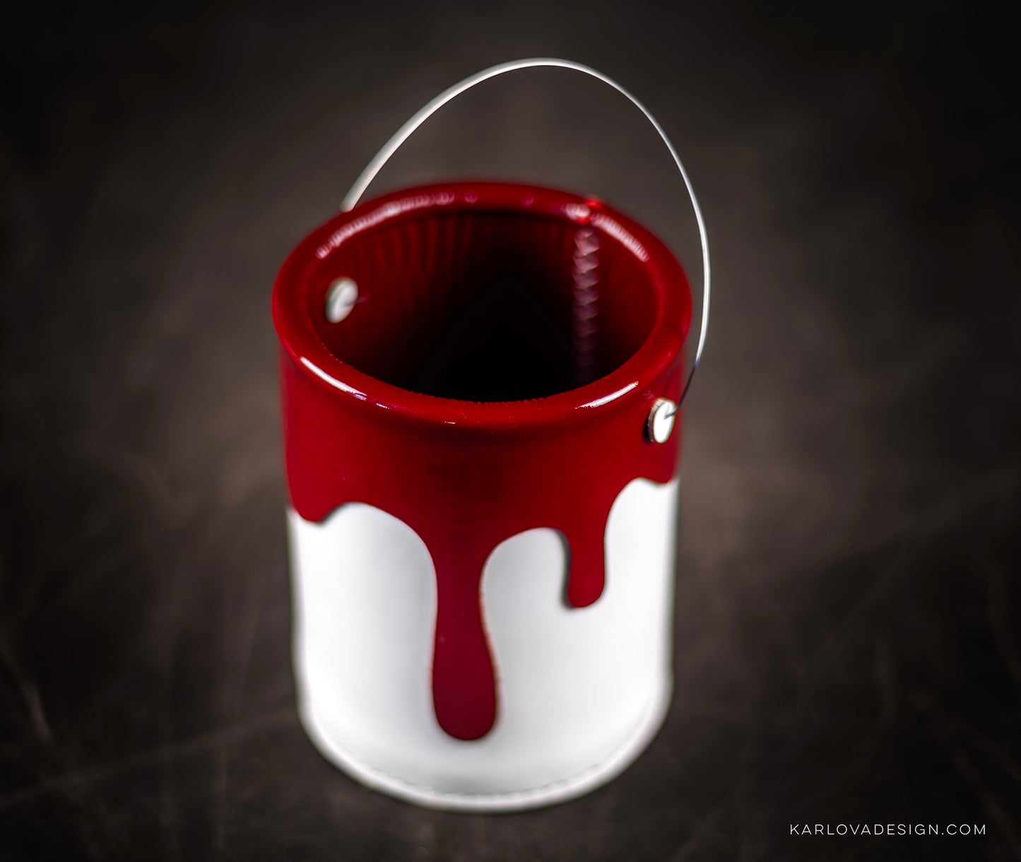 Leather Paint Bucket Pencil Cup Printable DIY PDF Pattern by Karlova Design, Leatherwork Template for Hand Stitching with Video Tutorial Build Along