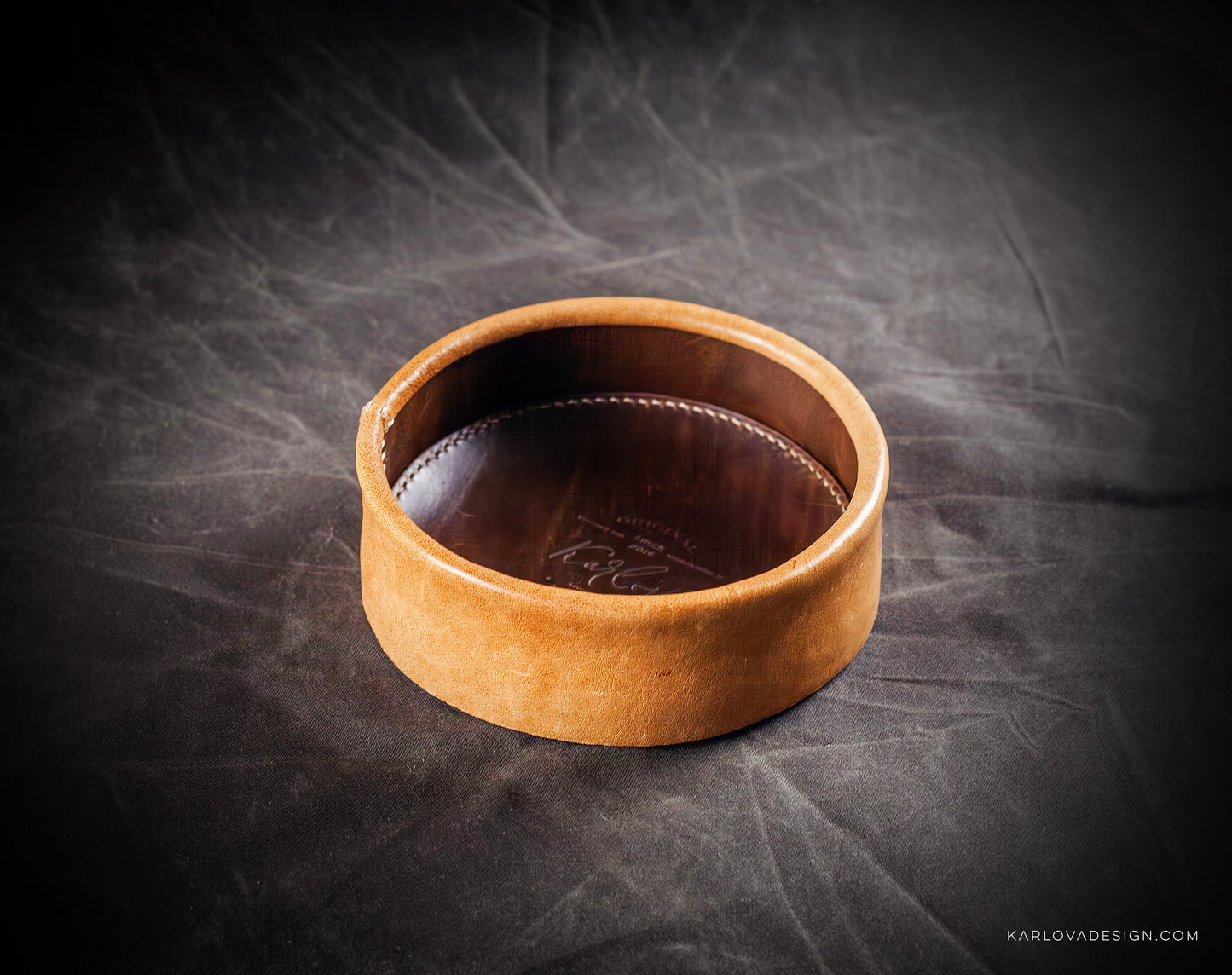 Leather Trinket Tray Printable DIY PDF Pattern by Karlova Design, Leatherwork Template for Hand Stitching with Video Tutorial Build Along