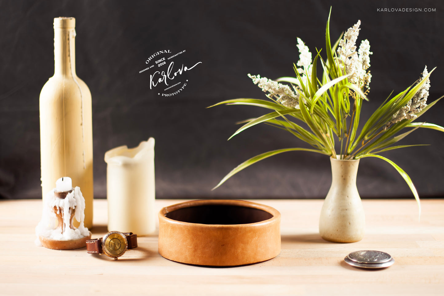 Leather Trinket Tray Printable DIY PDF Pattern by Karlova Design, Leatherwork Template for Hand Stitching with Video Tutorial Build Along