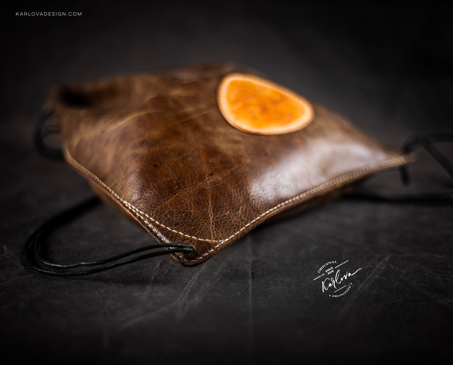 Leather Simple Drawstring Backpack Printable DIY PDF Pattern by Karlova Design, Leatherwork Template for Hand Stitching with Video Tutorial Build Along
