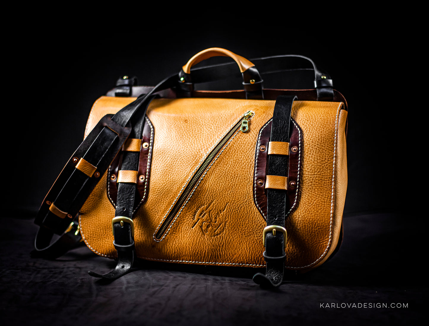Messenger Bag, Crossbody, Large Satchel, Mail Bag, Shoulder Bag Printable Leather Craft DIY PDF Pattern by Karlova Design, Leatherwork Template for Hand Stitching