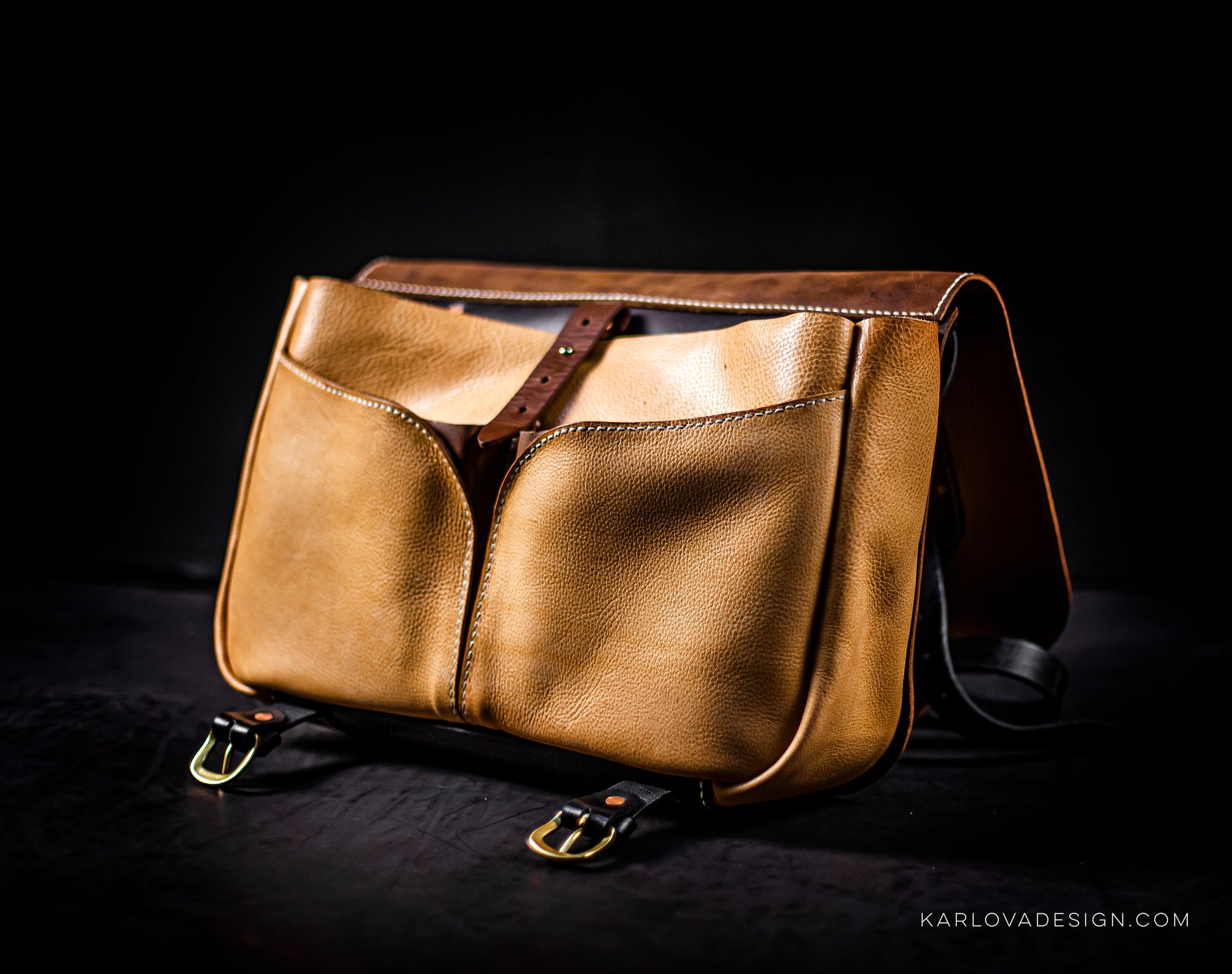 Messenger Bag, Crossbody, Large Satchel, Mail Bag, Shoulder Bag Printable Leather Craft DIY PDF Pattern by Karlova Design, Leatherwork Template for Hand Stitching