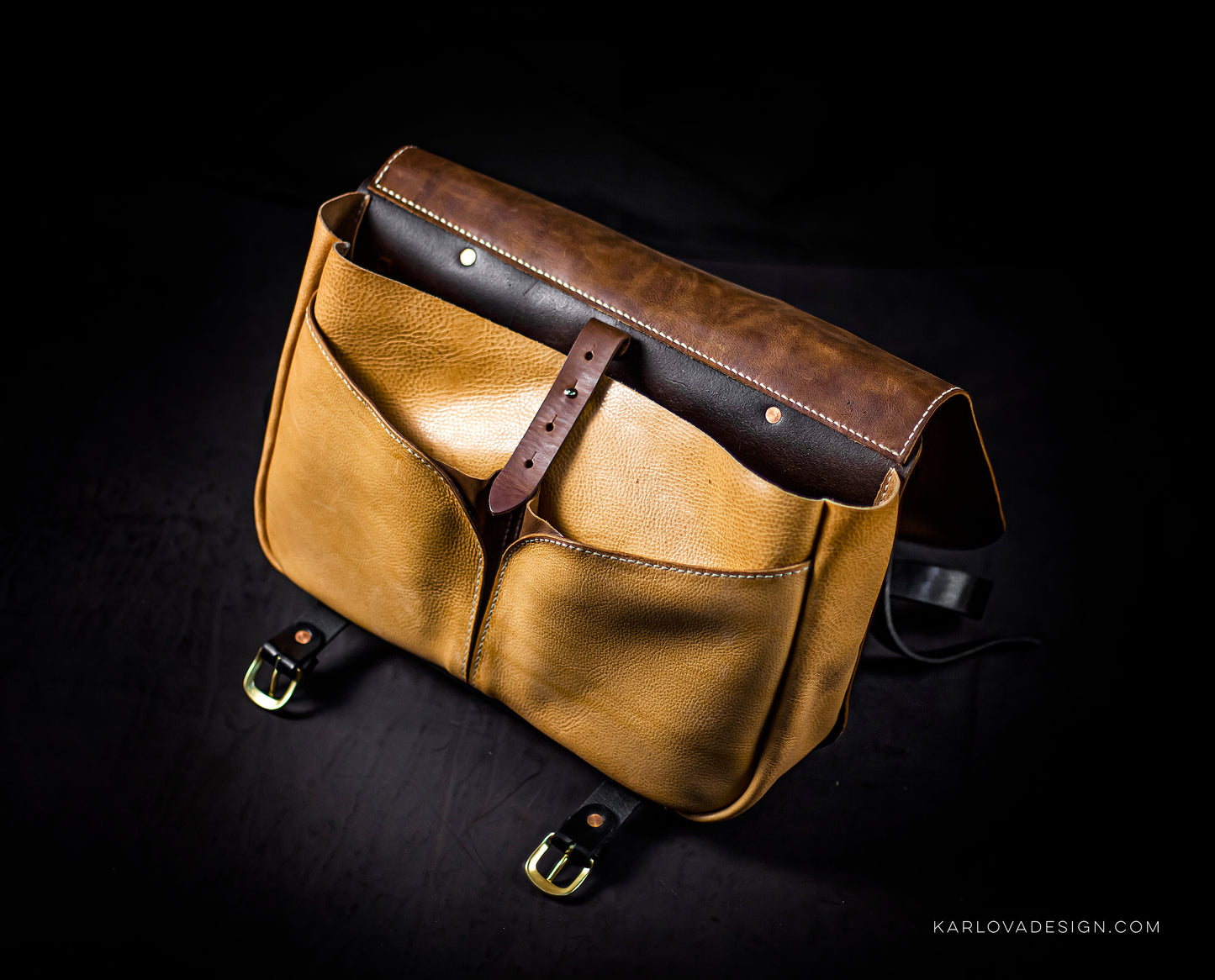 Messenger Bag, Crossbody, Large Satchel, Mail Bag, Shoulder Bag Printable Leather Craft DIY PDF Pattern by Karlova Design, Leatherwork Template for Hand Stitching