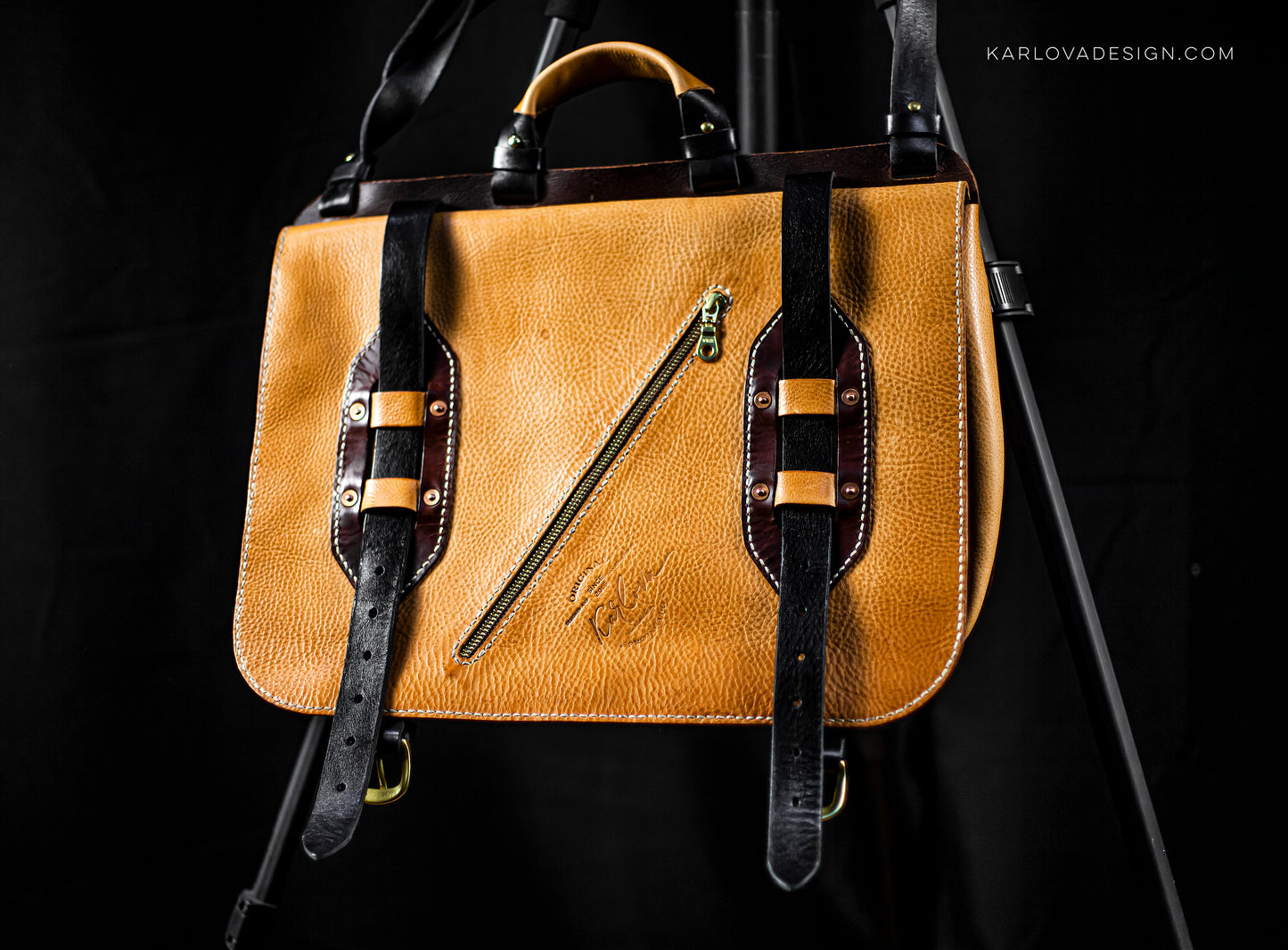 Messenger Bag, Crossbody, Large Satchel, Mail Bag, Shoulder Bag Printable Leather Craft DIY PDF Pattern by Karlova Design, Leatherwork Template for Hand Stitching