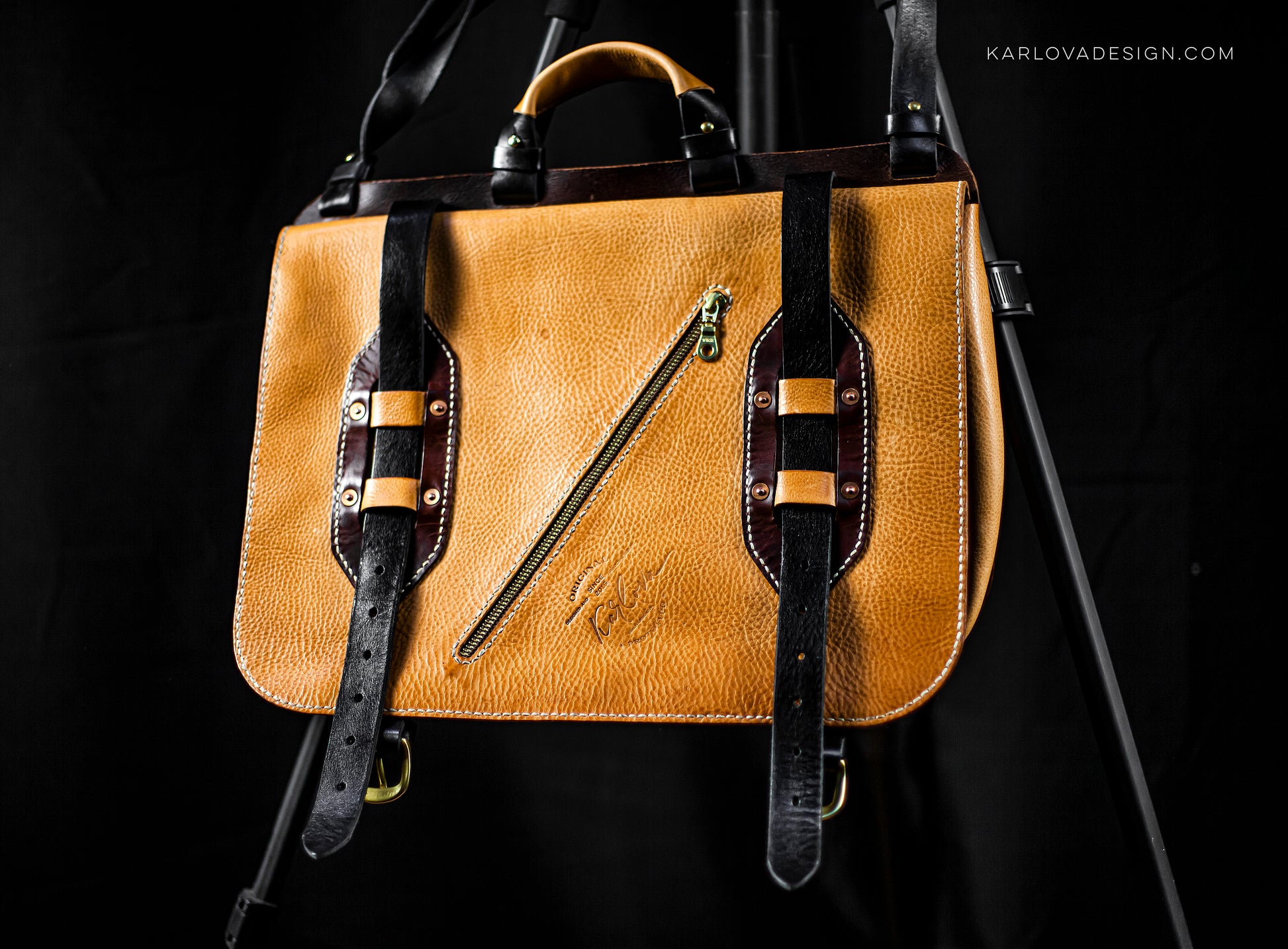 Messenger Bag, Crossbody, Large Satchel, Mail Bag, Shoulder Bag Printable Leather Craft DIY PDF Pattern by Karlova Design, Leatherwork Template for Hand Stitching
