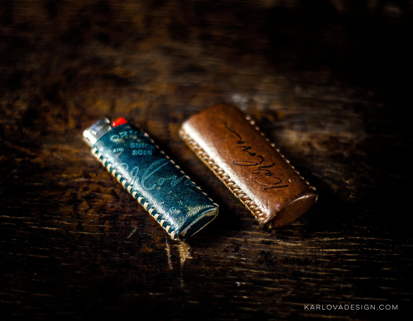 Lighter Case Printable Leather Craft DIY PDF Pattern by Karlova Design, Leatherwork Template for Hand Stitching
