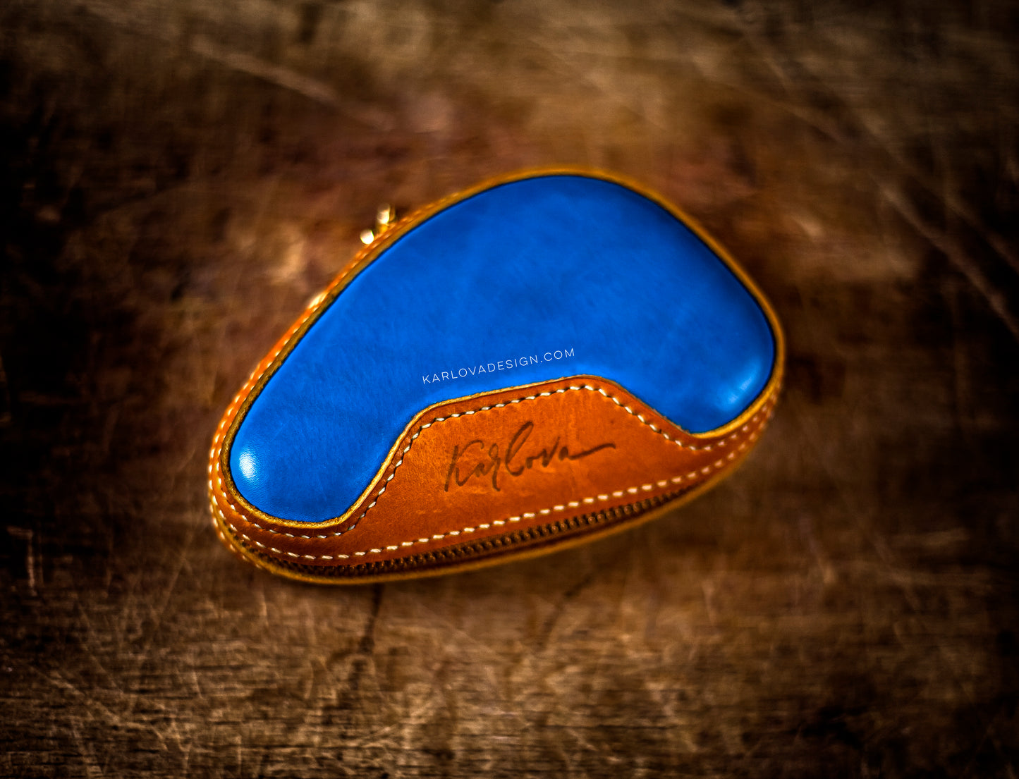 Small Zippered Case Printable Leather Craft DIY PDF Pattern by Karlova Design, Leatherwork Template for Hand Stitching