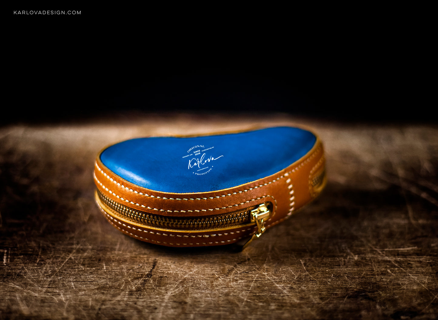 Small Zippered Case Printable Leather Craft DIY PDF Pattern by Karlova Design, Leatherwork Template for Hand Stitching