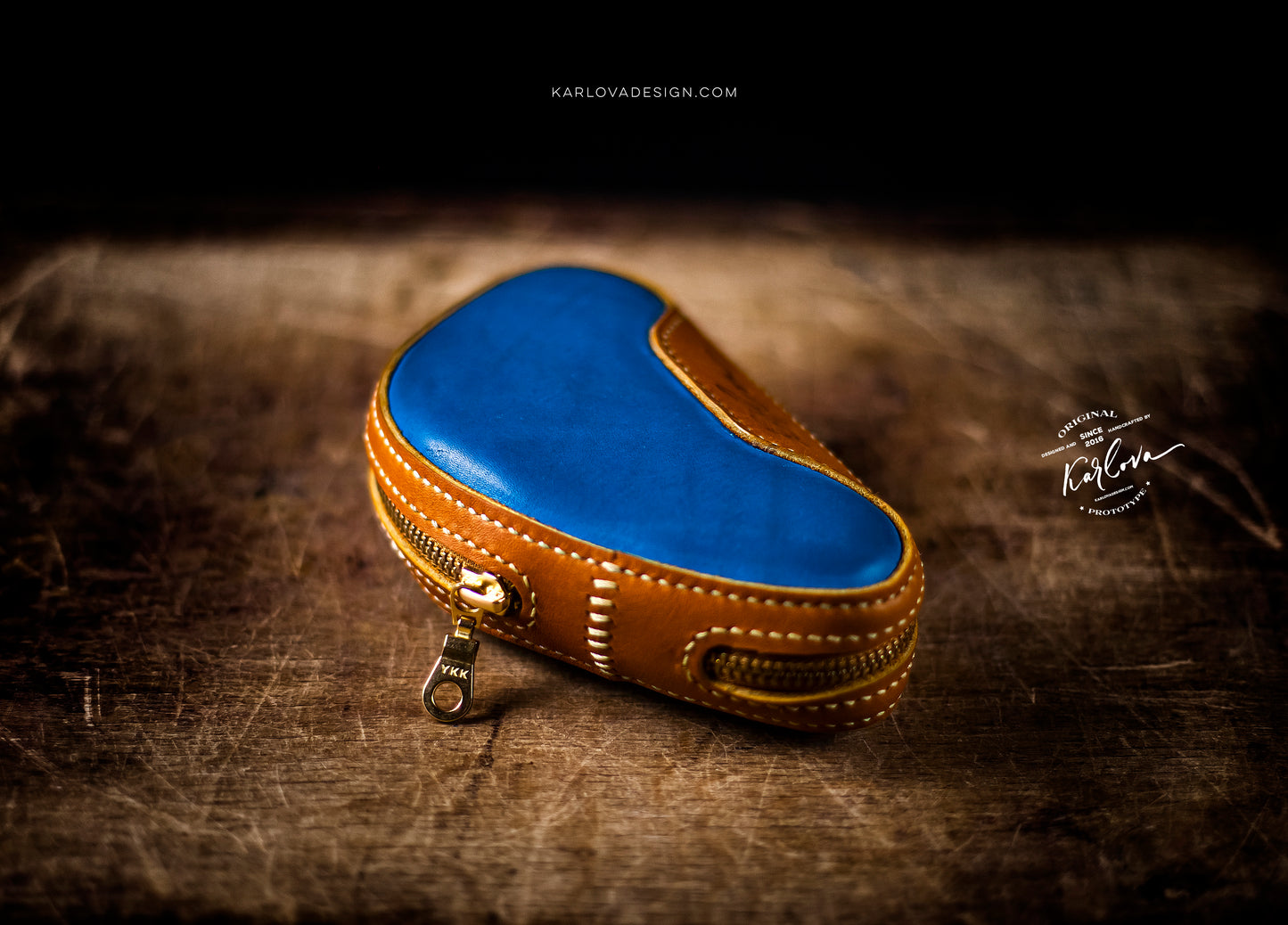 Small Zippered Case Printable Leather Craft DIY PDF Pattern by Karlova Design, Leatherwork Template for Hand Stitching