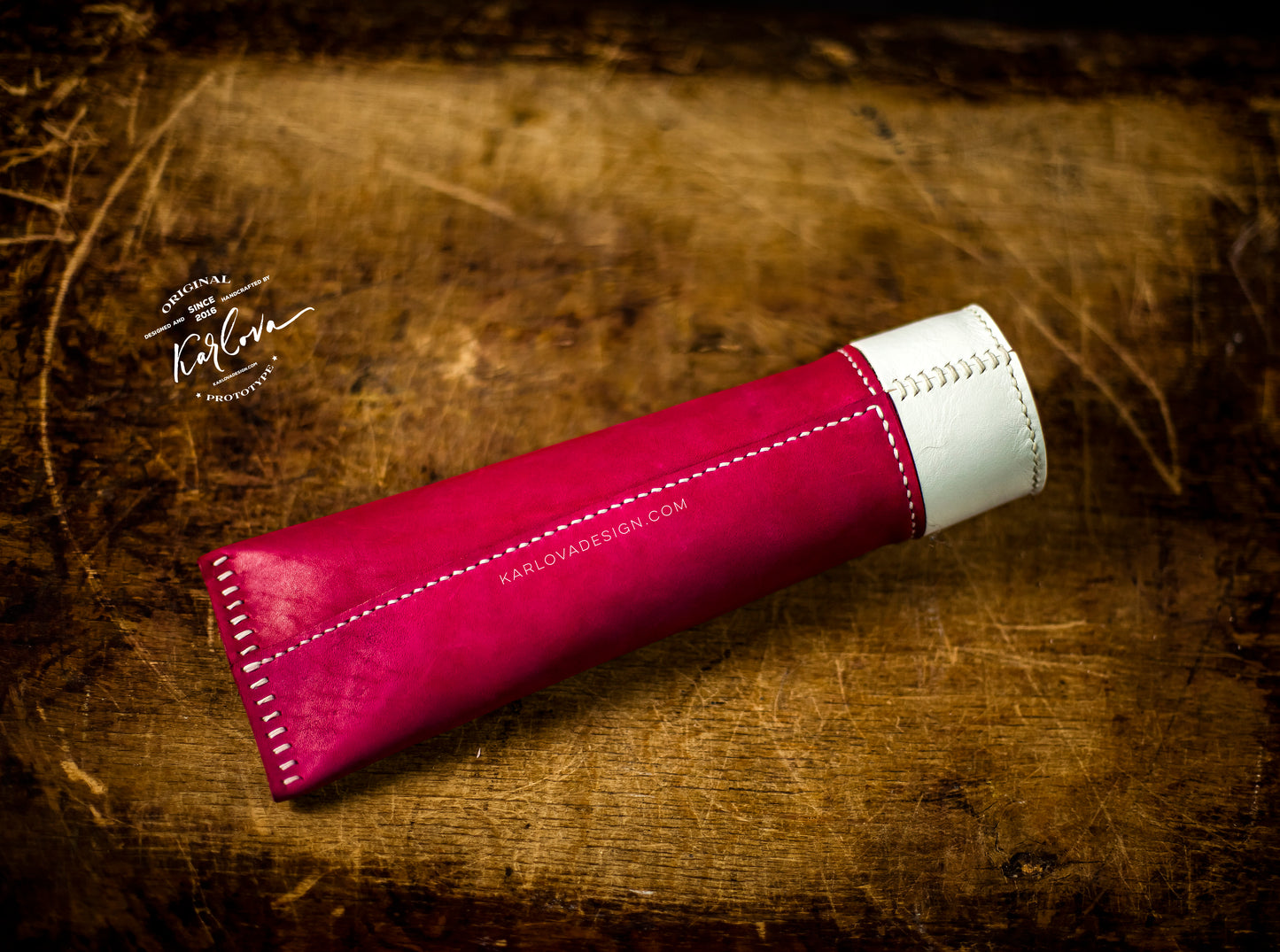 Paint or Cream Tube Pencil Case Printable Leather Craft DIY PDF Pattern by Karlova Design, Leatherwork Template for Hand Stitching