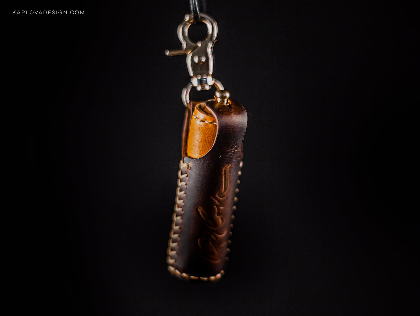 Toothpick Case Key Fob Printable Leather Craft DIY PDF Pattern by Karlova Design, Leatherwork Template for Hand Stitching