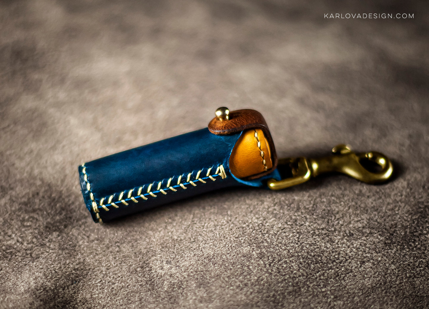 Toothpick Case Key Fob Printable Leather Craft DIY PDF Pattern by Karlova Design, Leatherwork Template for Hand Stitching