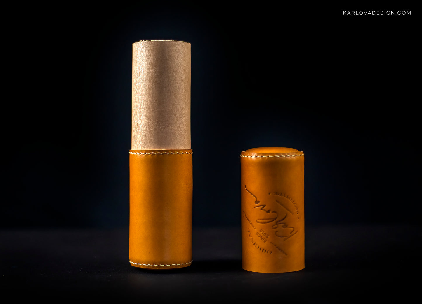 Classic Minimalist Cylinder Pencil Case Printable Leather Craft DIY PDF Pattern by Karlova Design, Leatherwork Template for Hand Stitching