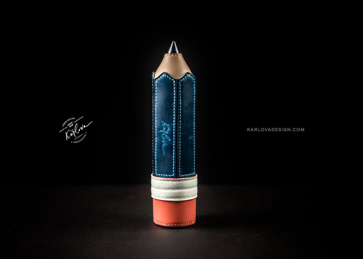 Pencil Case Printable Leather Craft DIY PDF Pattern by Karlova Design, Leatherwork Template for Hand Stitching