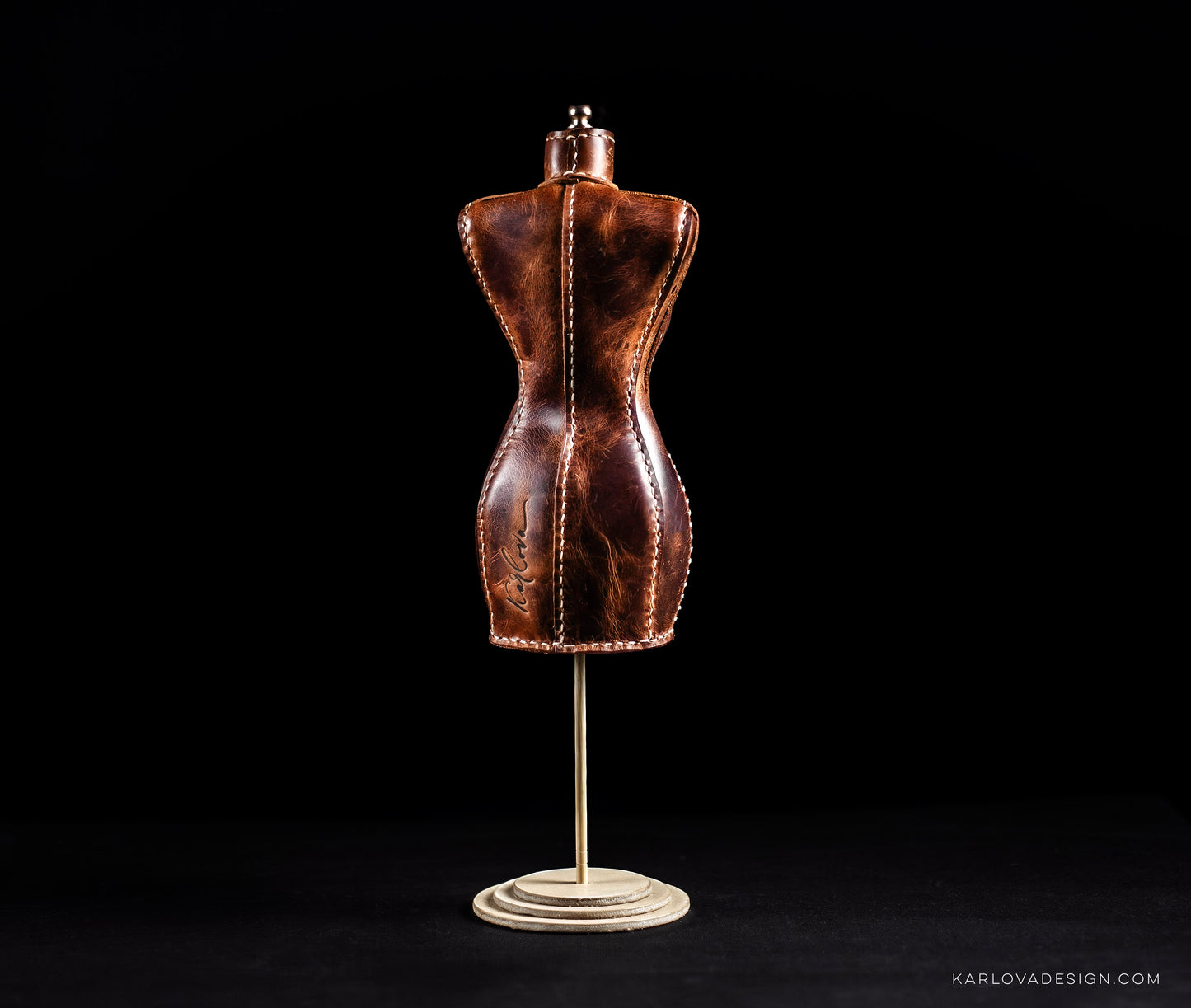 Mini Dress Form, Taylor's Dummy, Toy Mannequin Printable Leather Craft DIY PDF Pattern by Karlova Design, Leatherwork Template for Hand Stitching