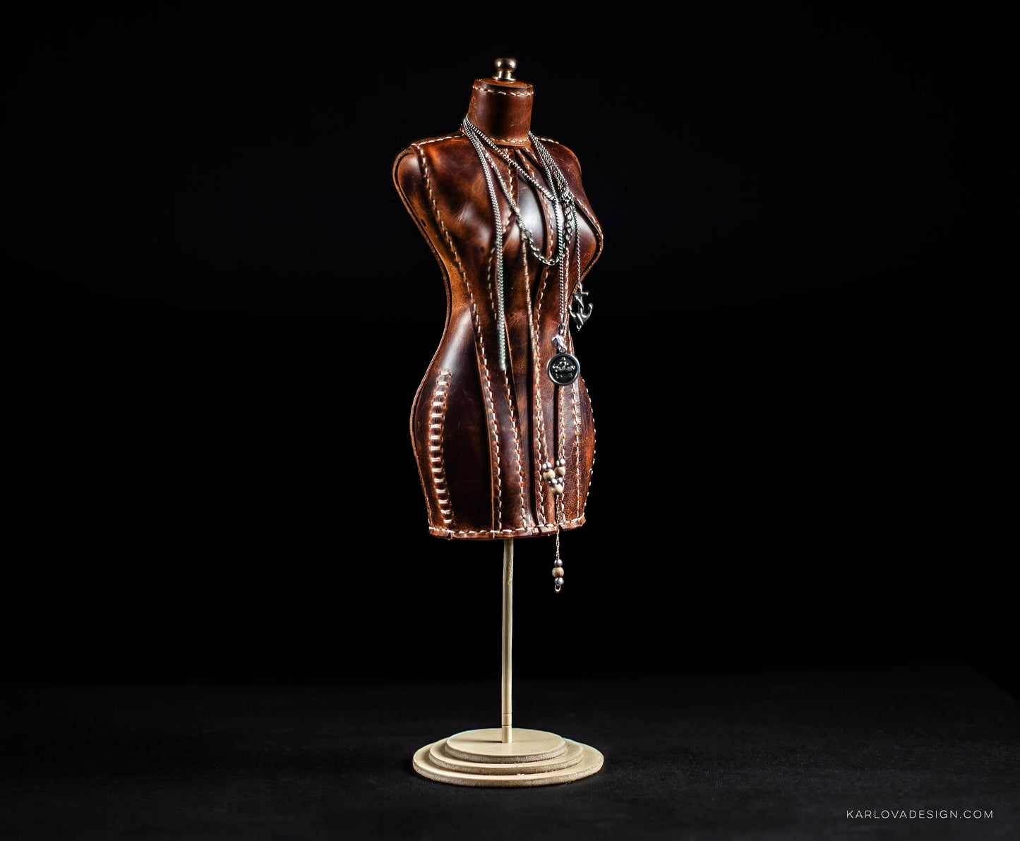 Mini Dress Form, Taylor's Dummy, Toy Mannequin Printable Leather Craft DIY PDF Pattern by Karlova Design, Leatherwork Template for Hand Stitching