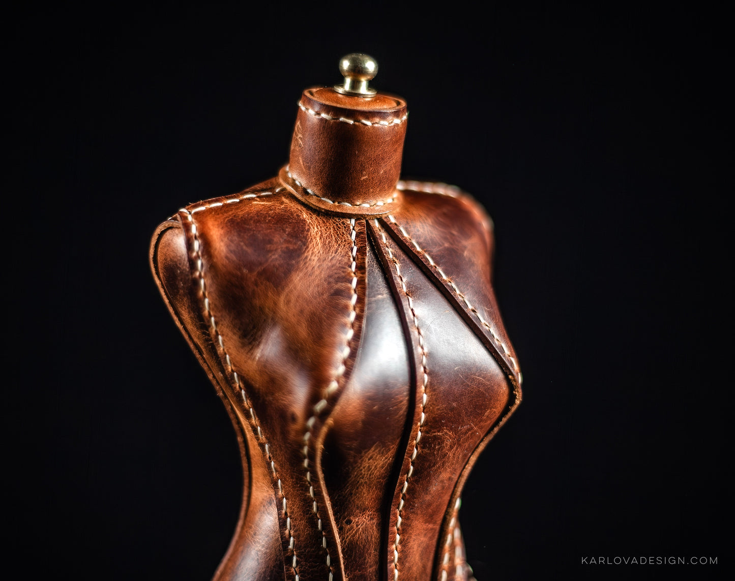 Mini Dress Form, Taylor's Dummy, Toy Mannequin Printable Leather Craft DIY PDF Pattern by Karlova Design, Leatherwork Template for Hand Stitching