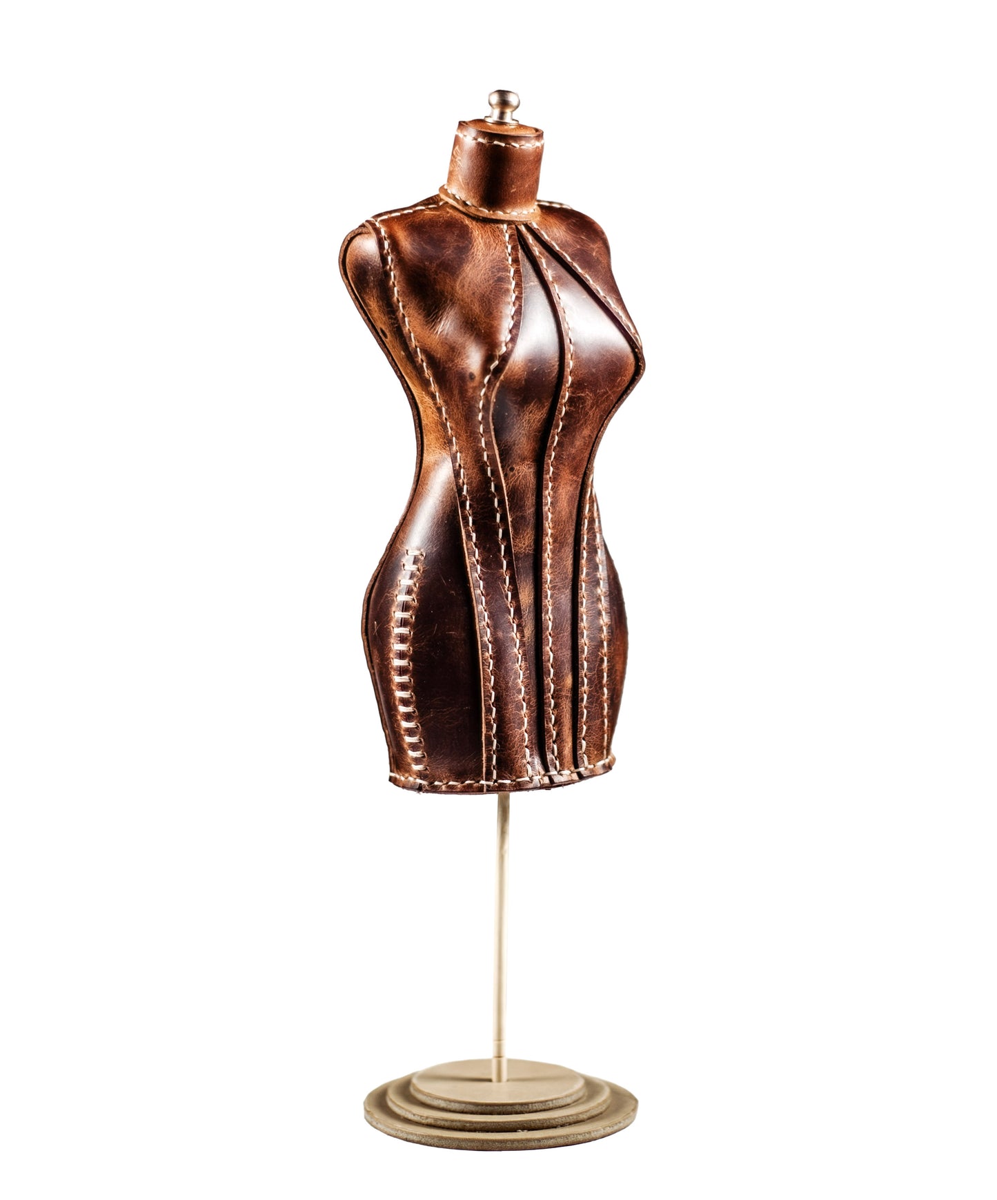 Mini Dress Form, Taylor's Dummy, Toy Mannequin Printable Leather Craft DIY PDF Pattern by Karlova Design, Leatherwork Template for Hand Stitching