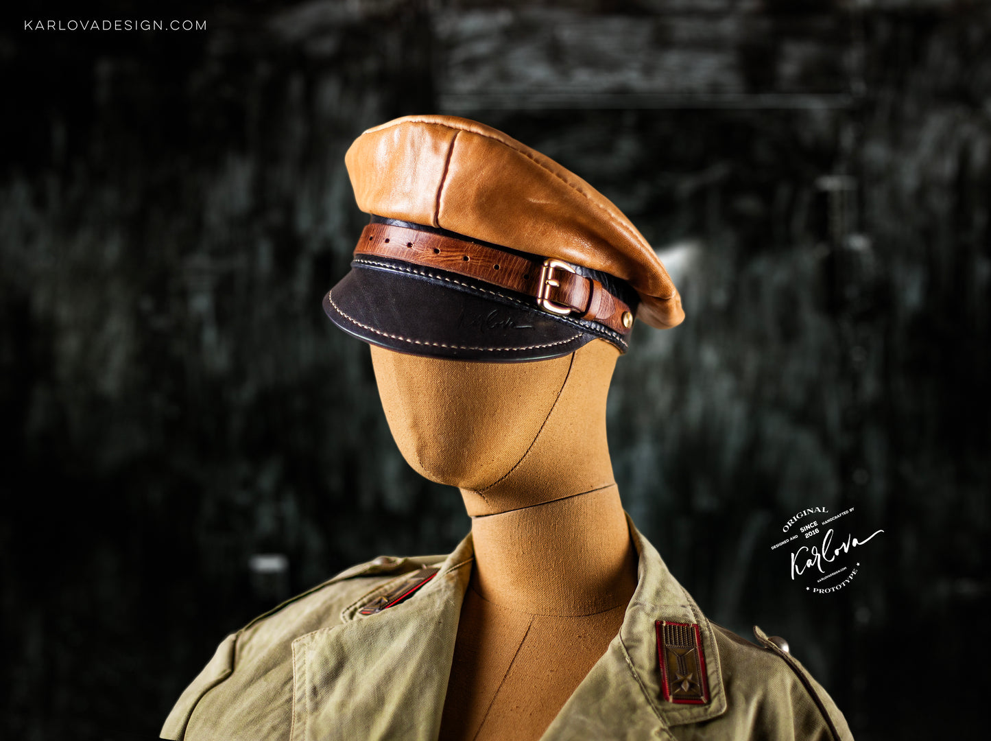 Captain's Military Cap, Hat Printable Leather Craft DIY PDF Pattern by Karlova Design, Leatherwork Template for Hand Stitching