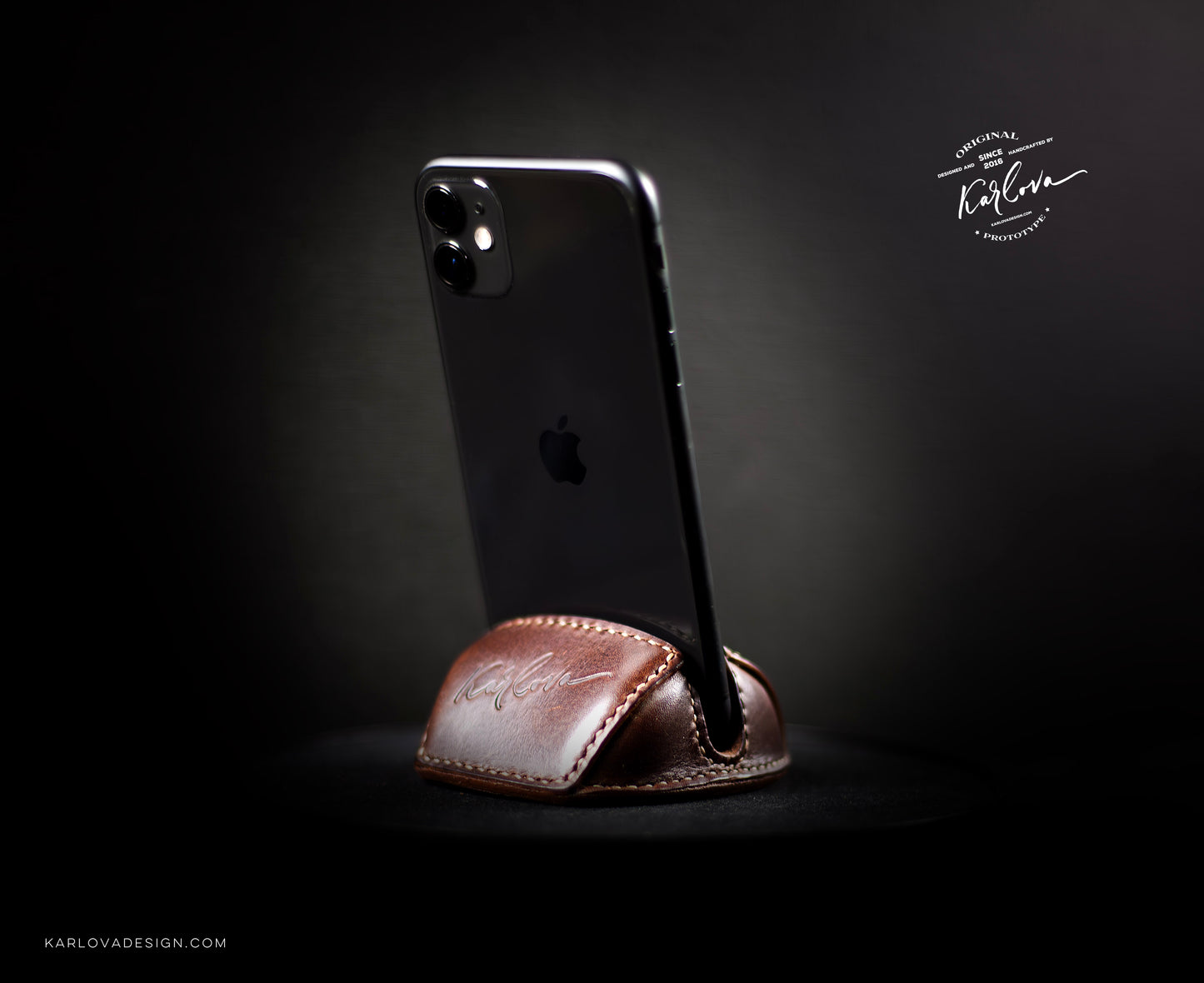 Compact Phone and Tablet Stand Printable Leather DIY PDF Pattern by Karlova Design, Leatherwork Template for Hand Stitching