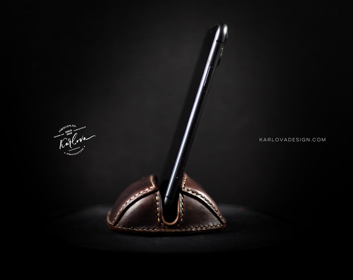 Compact Phone and Tablet Stand Printable Leather DIY PDF Pattern by Karlova Design, Leatherwork Template for Hand Stitching