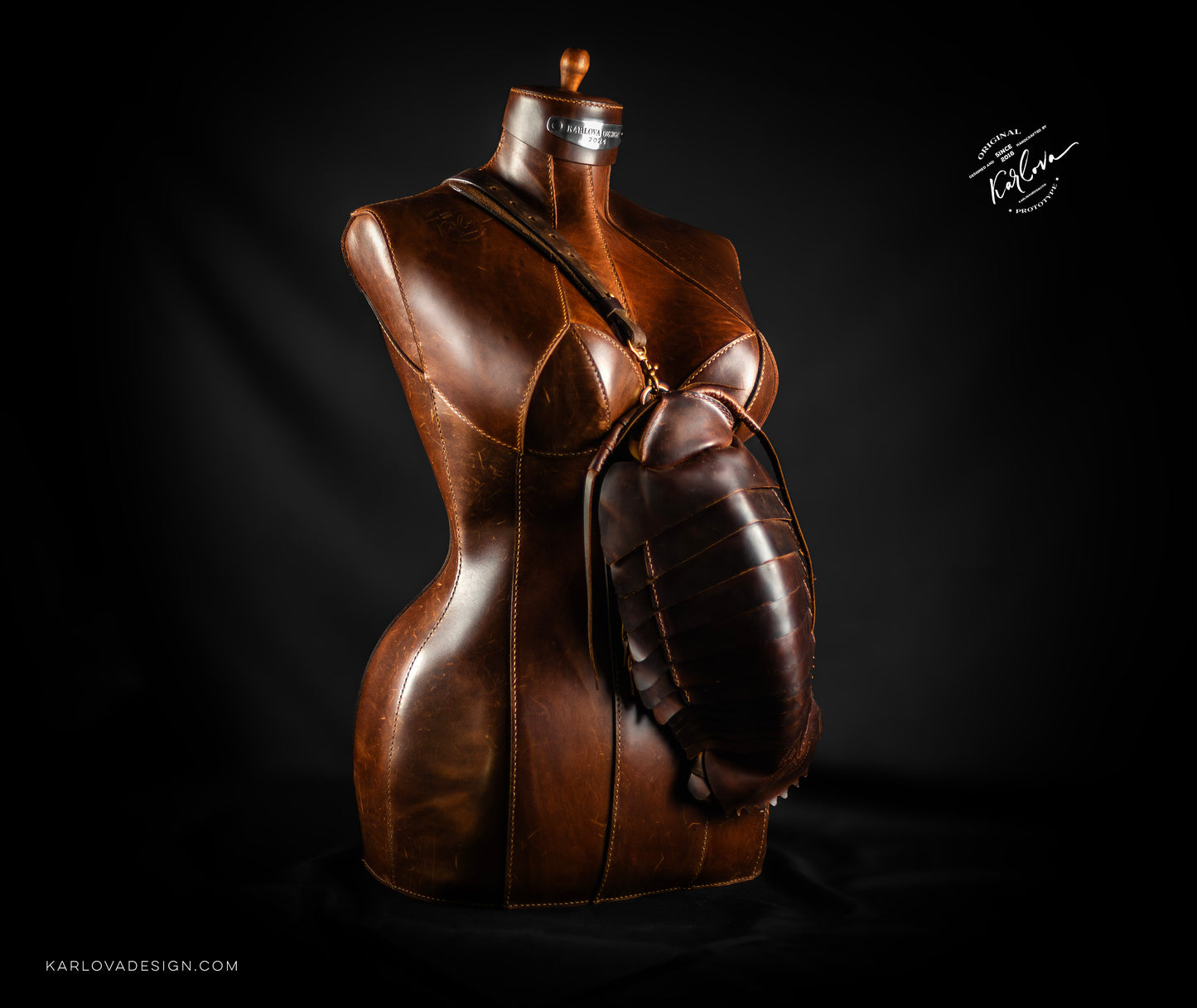 Dress Form, Mannequin, Tailor Dummy Printable Leather DIY PDF Pattern by Karlova Design, Leatherwork Template for Hand Stitching with Video Tutorial Build Along