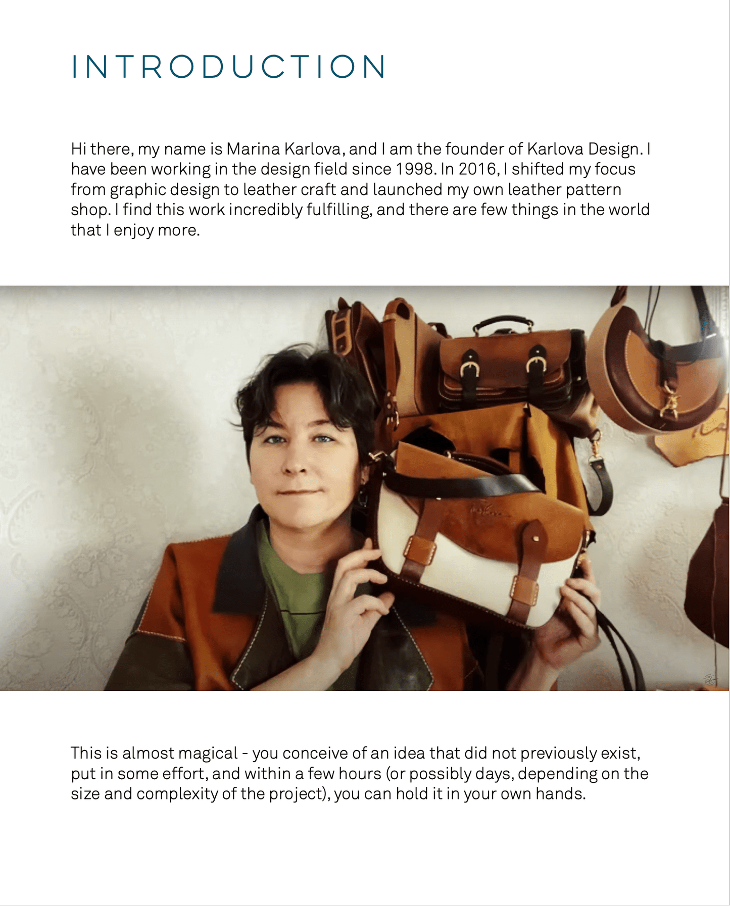 Leather Craft Pattern Design Basics E-book- Karlova Design