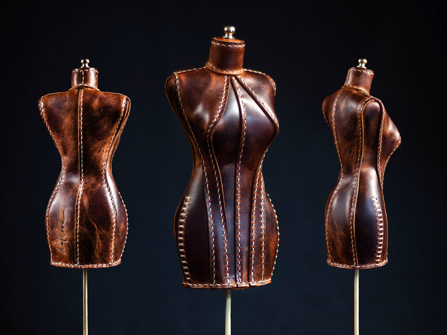 Mini Dress Form, Taylor's Dummy, Toy Mannequin Printable Leather Craft DIY PDF Pattern by Karlova Design, Leatherwork Template for Hand Stitching