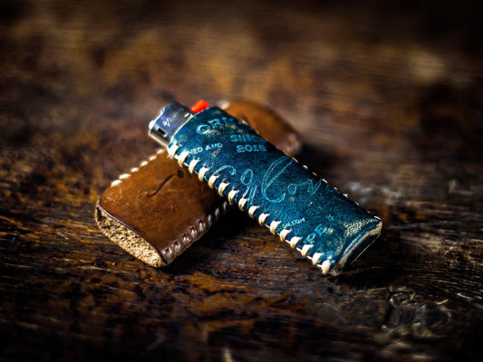 Lighter Case  Printable Leather Craft DIY PDF Pattern by Karlova Design, Leatherwork Template for Hand Stitching