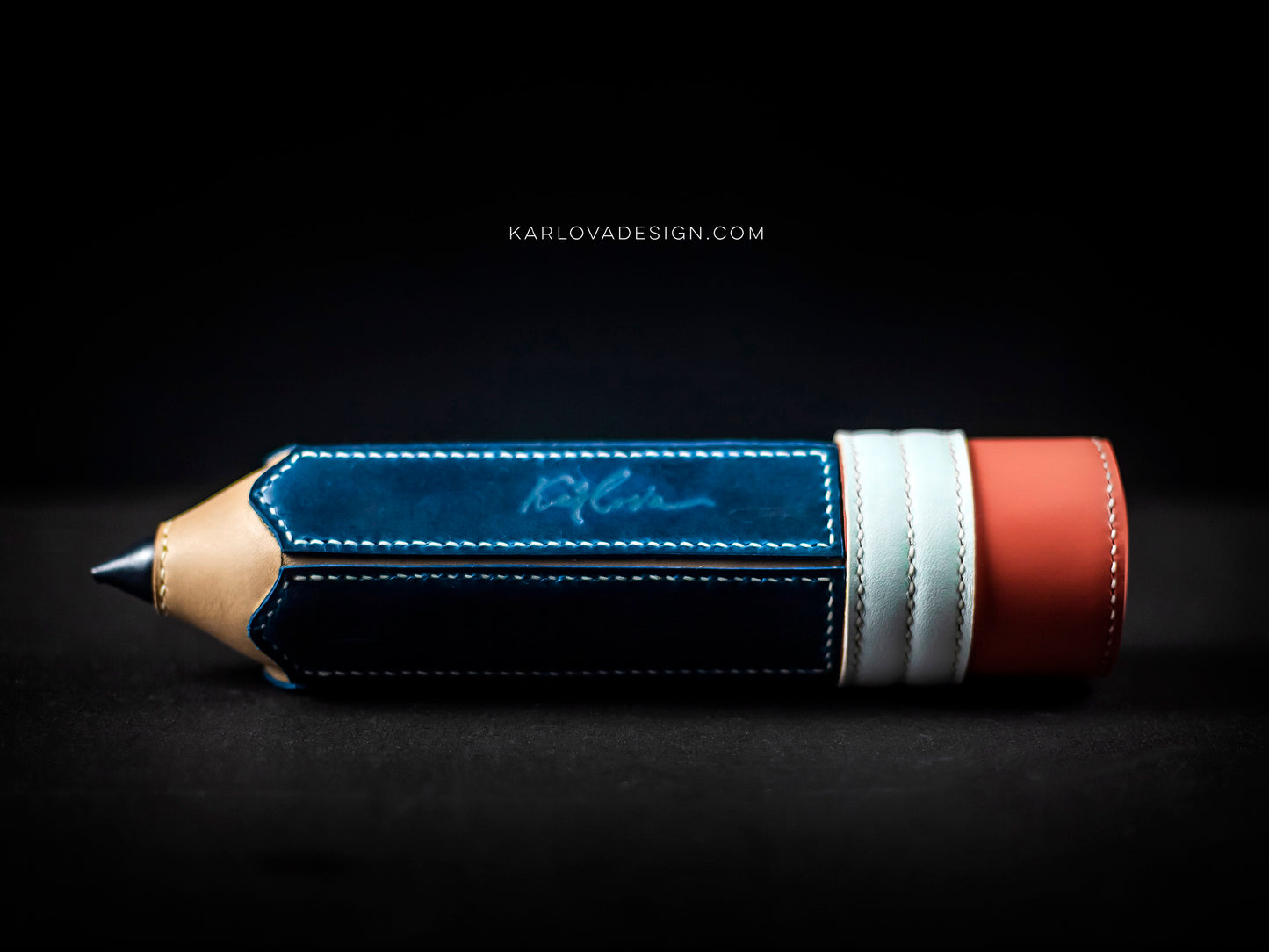 Pencil Case Printable Leather Craft DIY PDF Pattern by Karlova Design, Leatherwork Template for Hand Stitching