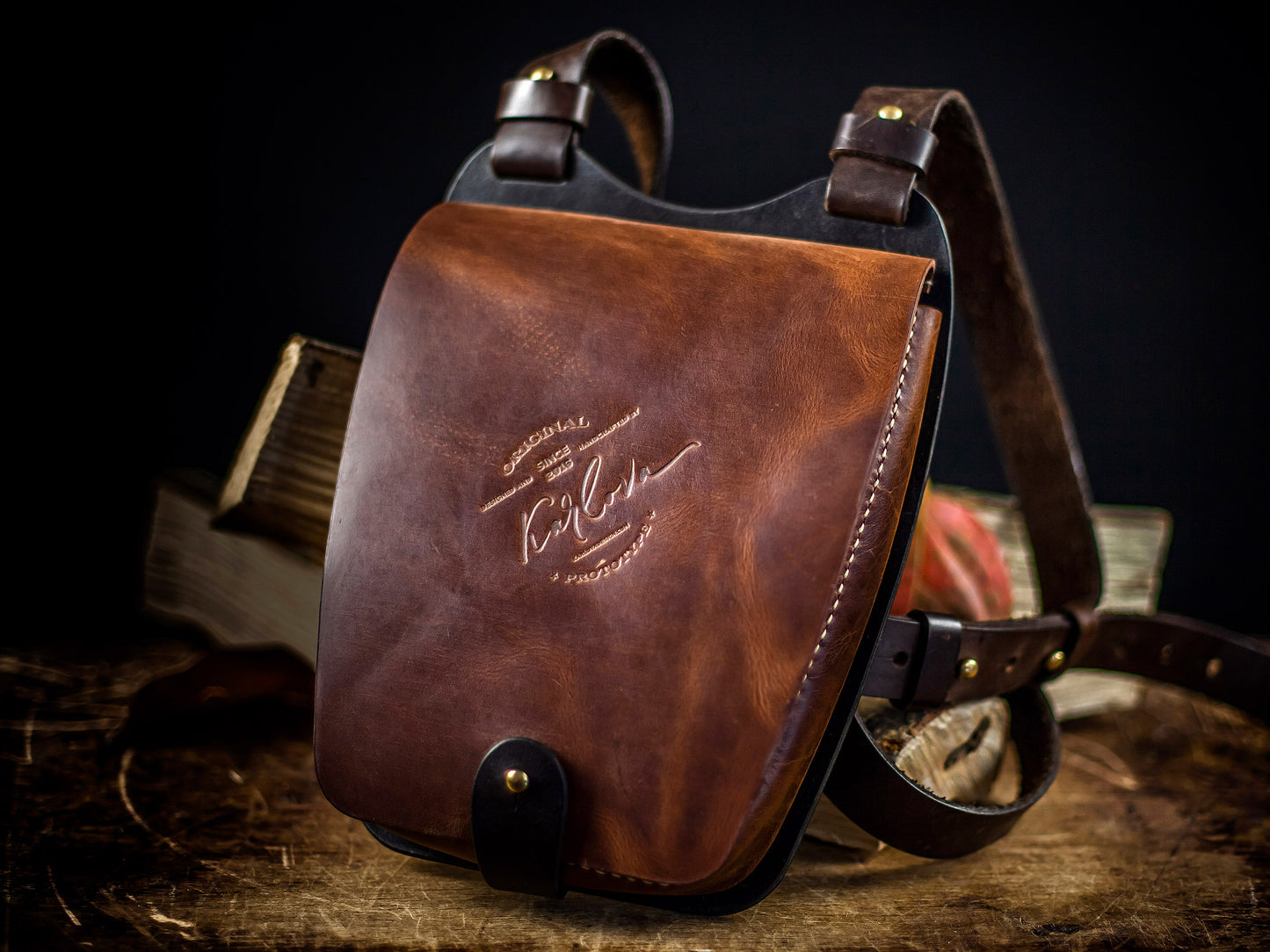 Stylish Messenger Crossbody Bag Printable Leather Craft DIY PDF Pattern by Karlova Design, Leatherwork Template for Hand Stitching