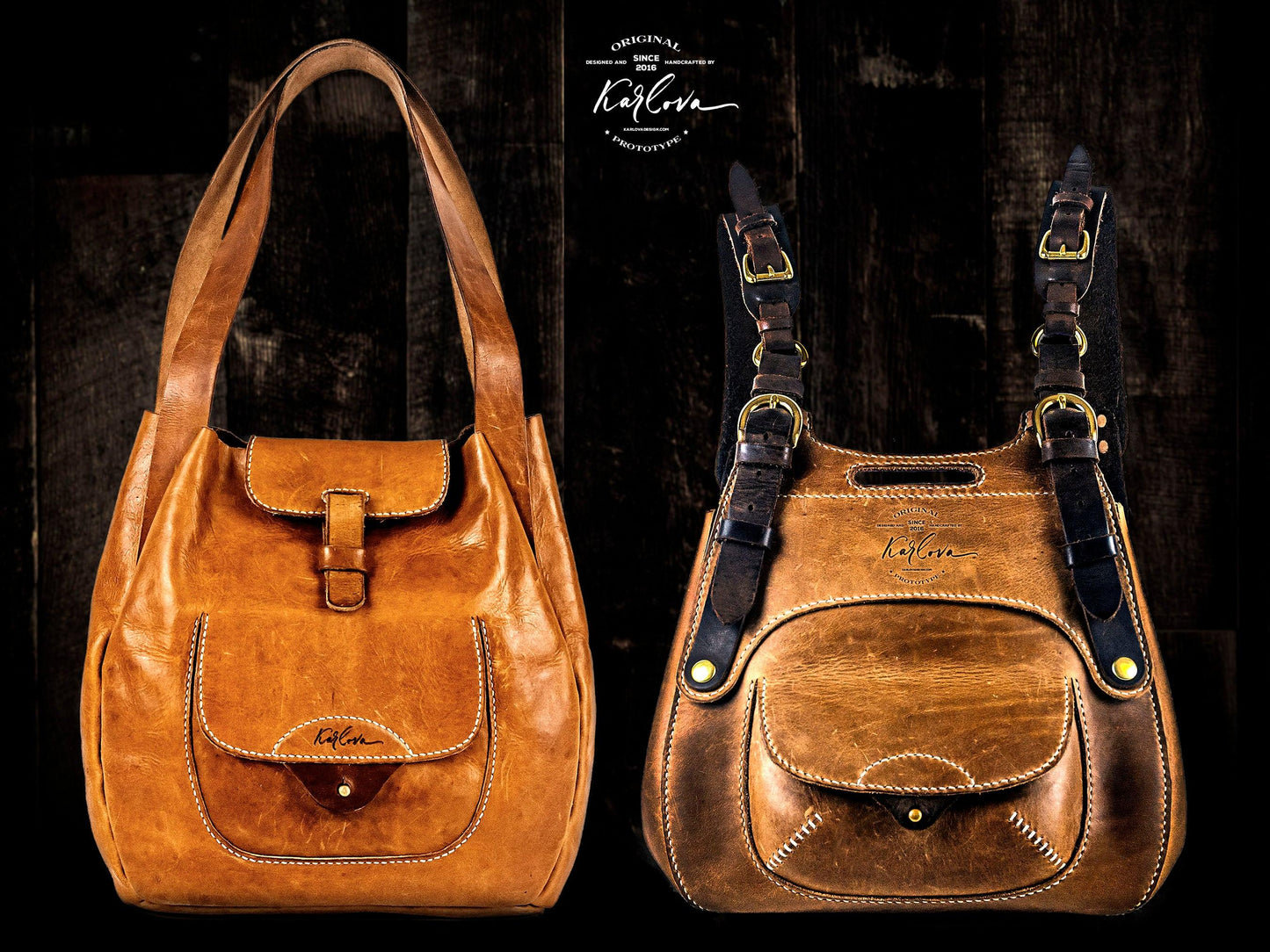 Printable Leather Craft DIY PDF Pattern by Karlova Design, Leatherwork Template for Hand Stitching