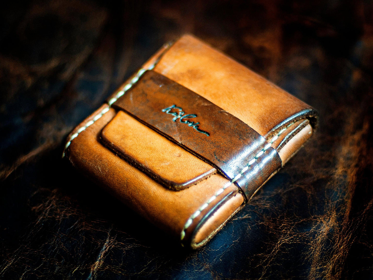 Printable Leather Craft DIY PDF Pattern by Karlova Design, Leatherwork Template for Hand Stitching