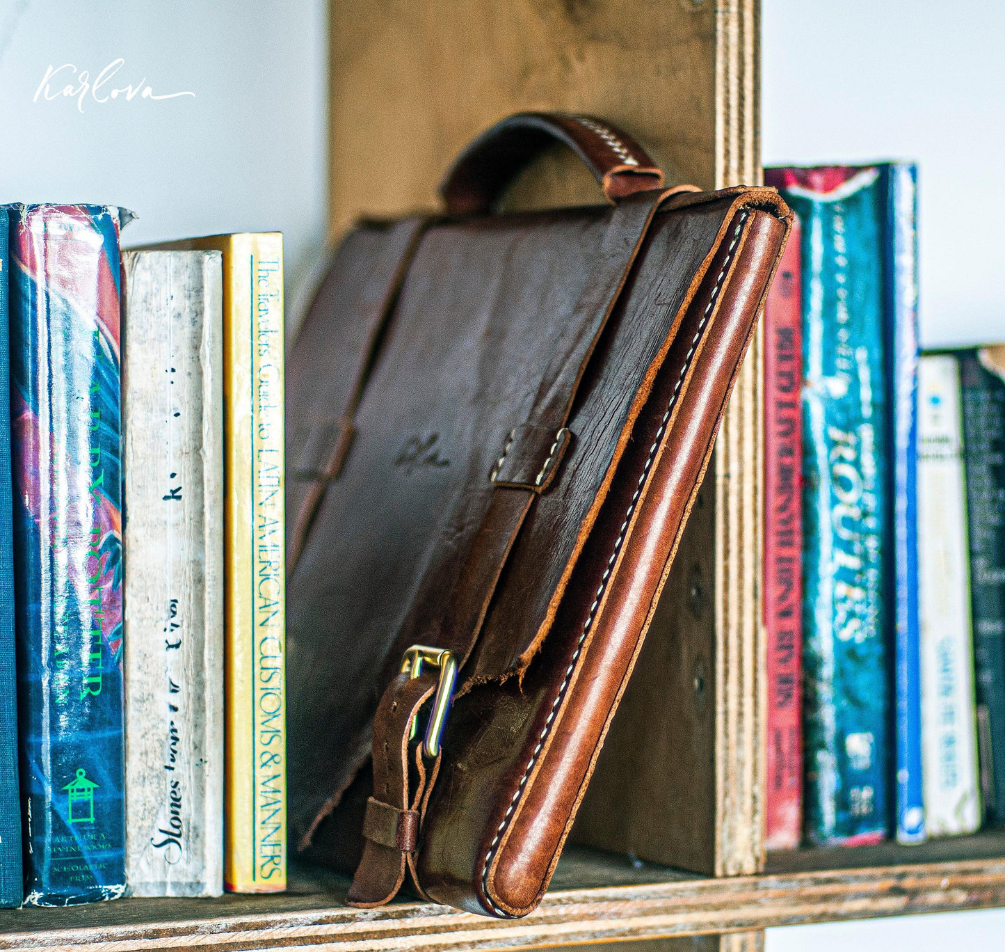 Slim Briefcase (Fits 12” iPad) - Leather Craft PDF Pattern Download - Karlova Design