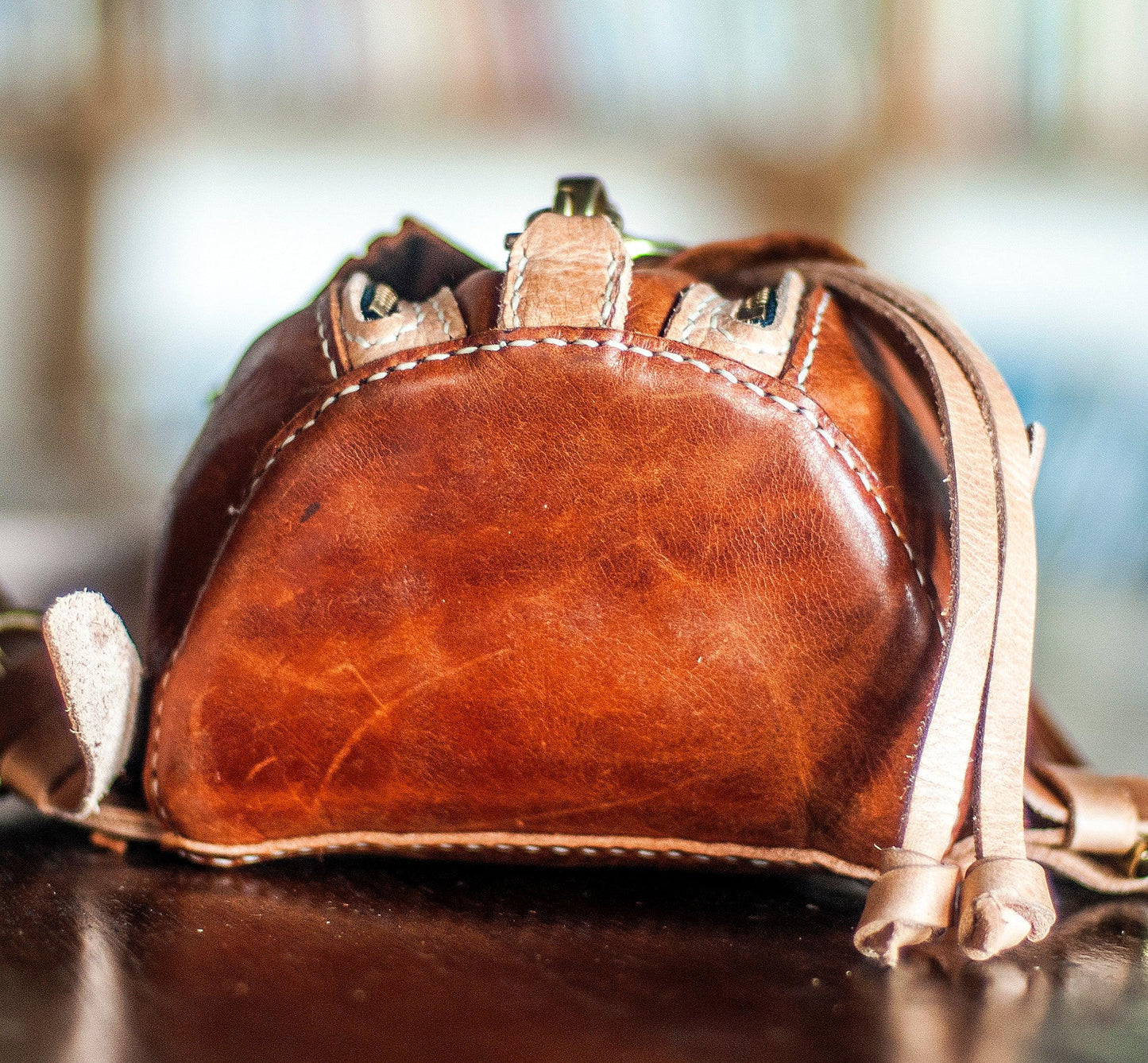 Leather mini backpack, small purse, leather craft DIY PDF pattern by Karlova Design, leatherwork template for hand stitching