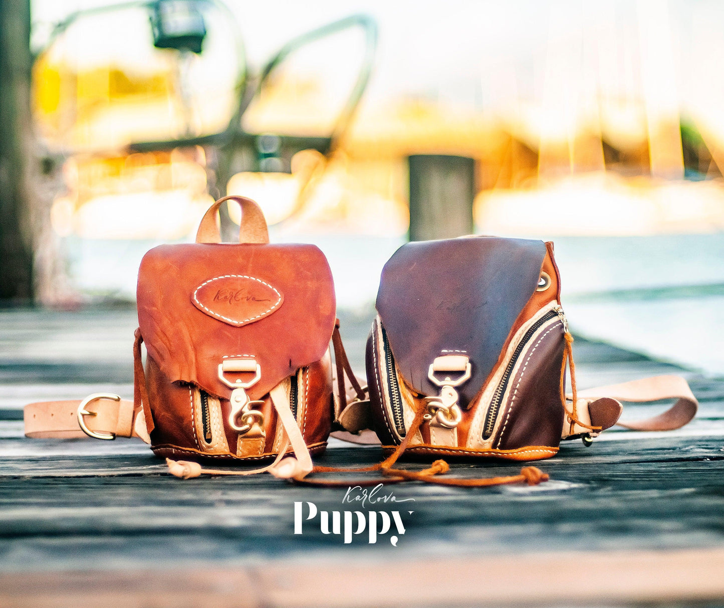 Leather mini backpack, tiny miniature bag, leather craft DIY PDF pattern by Karlova Design, leatherwork template for hand stitching