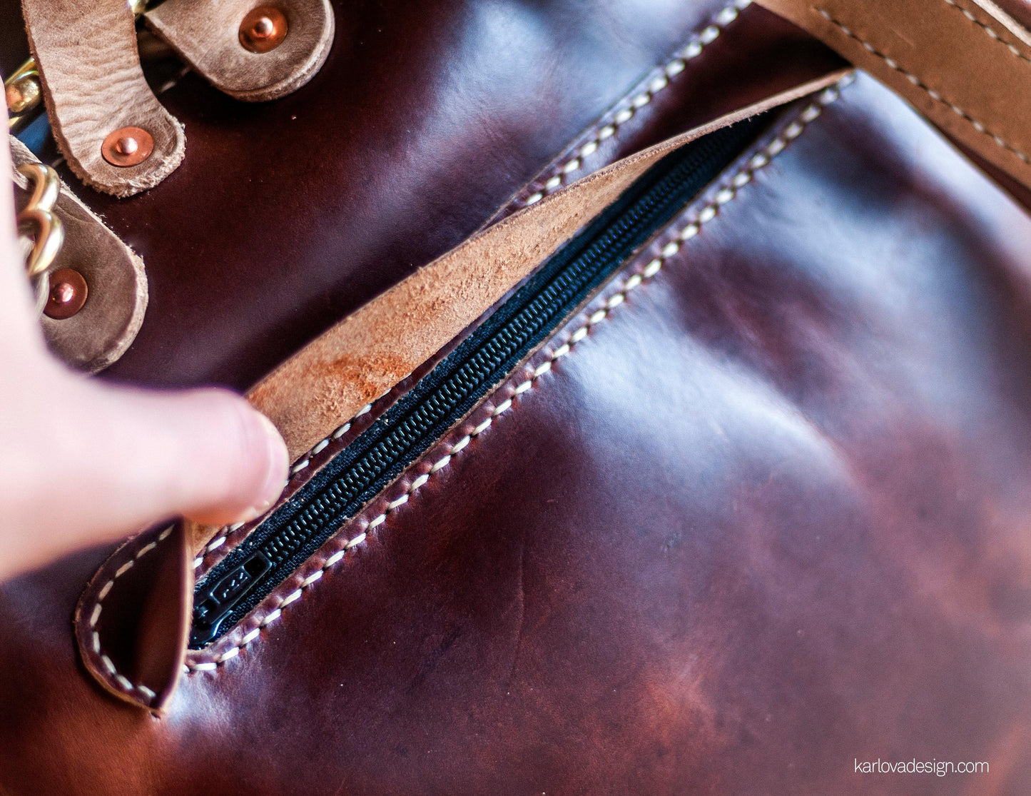 Three Rum Roll Top Backpack Leather Craft PDF Pattern Download - Karlova Design
