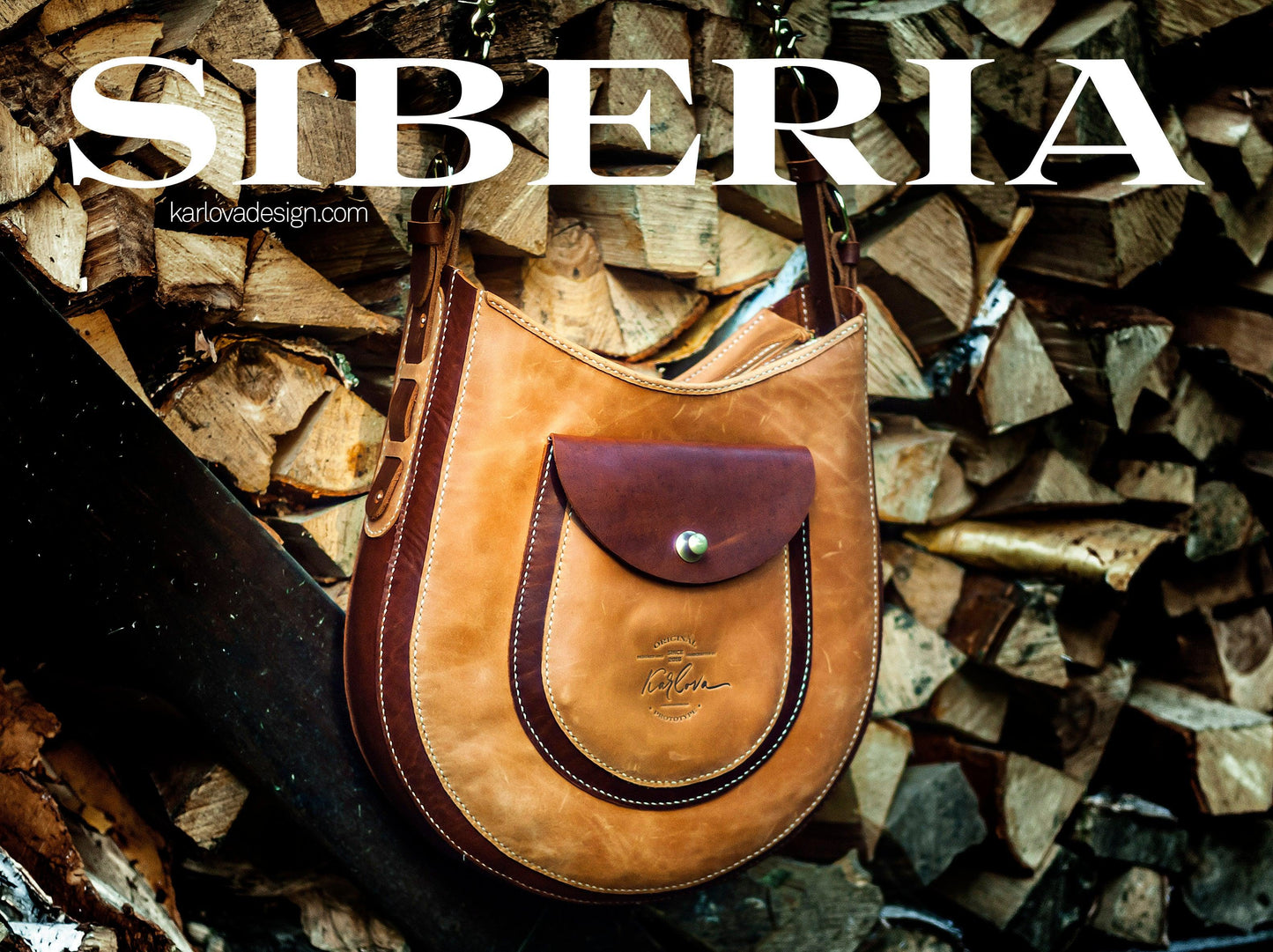 Leather Hobo Bag printable leather craft DIY PDF pattern by Karlova Design, leatherwork template for hand stitching