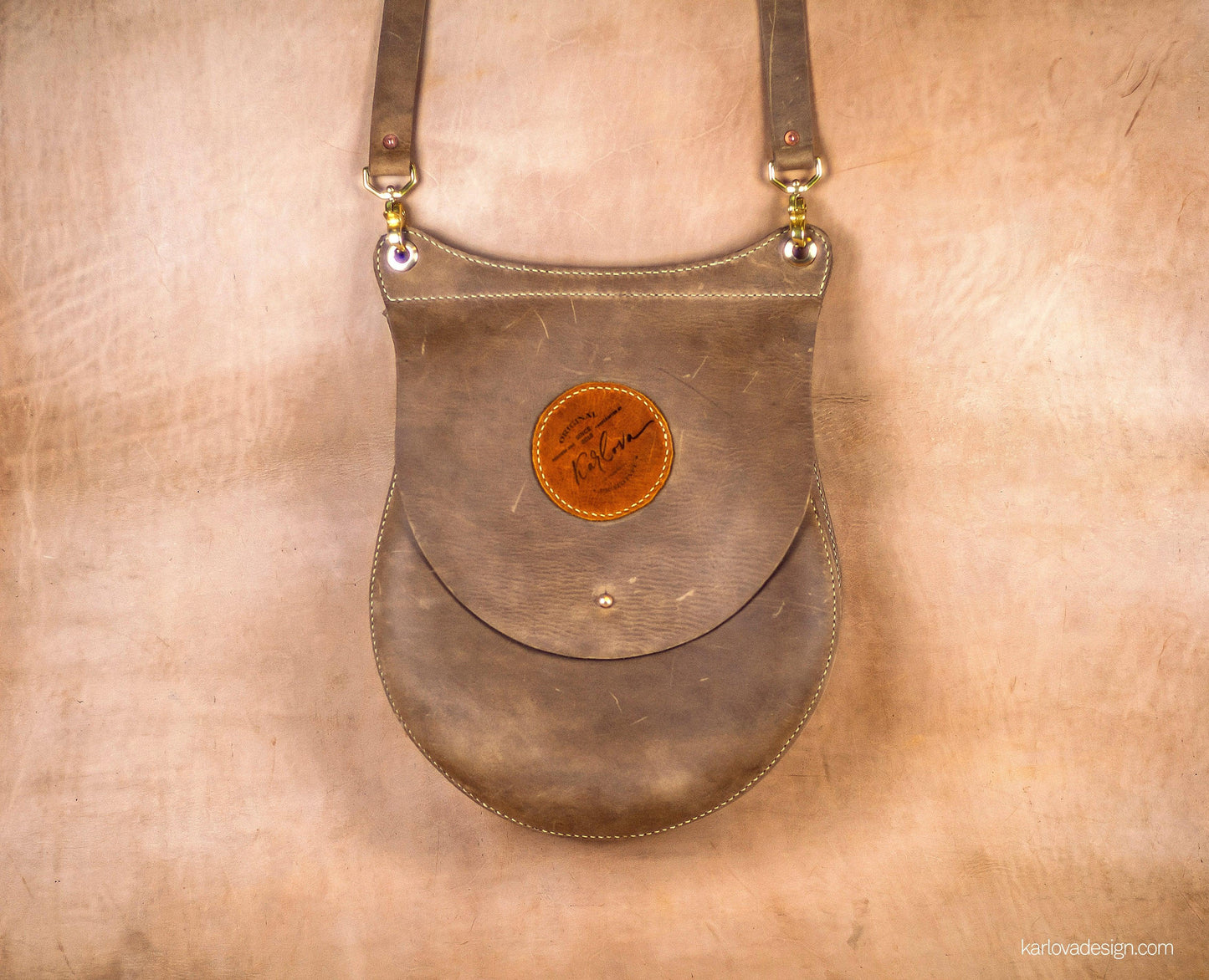 Big Round Bag Leather Craft PDF Pattern Download - Karlova Design