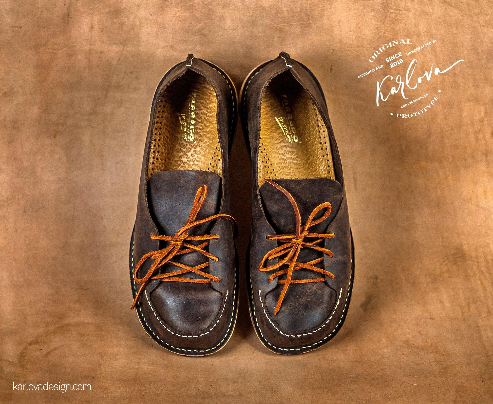 Loafers printable leather craft DIY PDF pattern by Karlova Design, leatherwork template for hand stitching