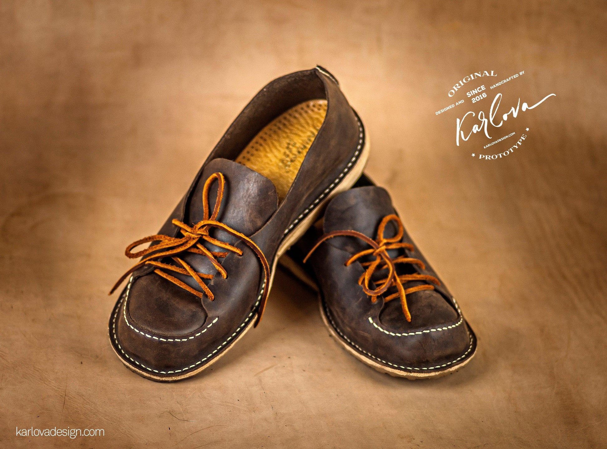 Loafers printable leather craft DIY PDF pattern by Karlova Design, leatherwork template for hand stitching