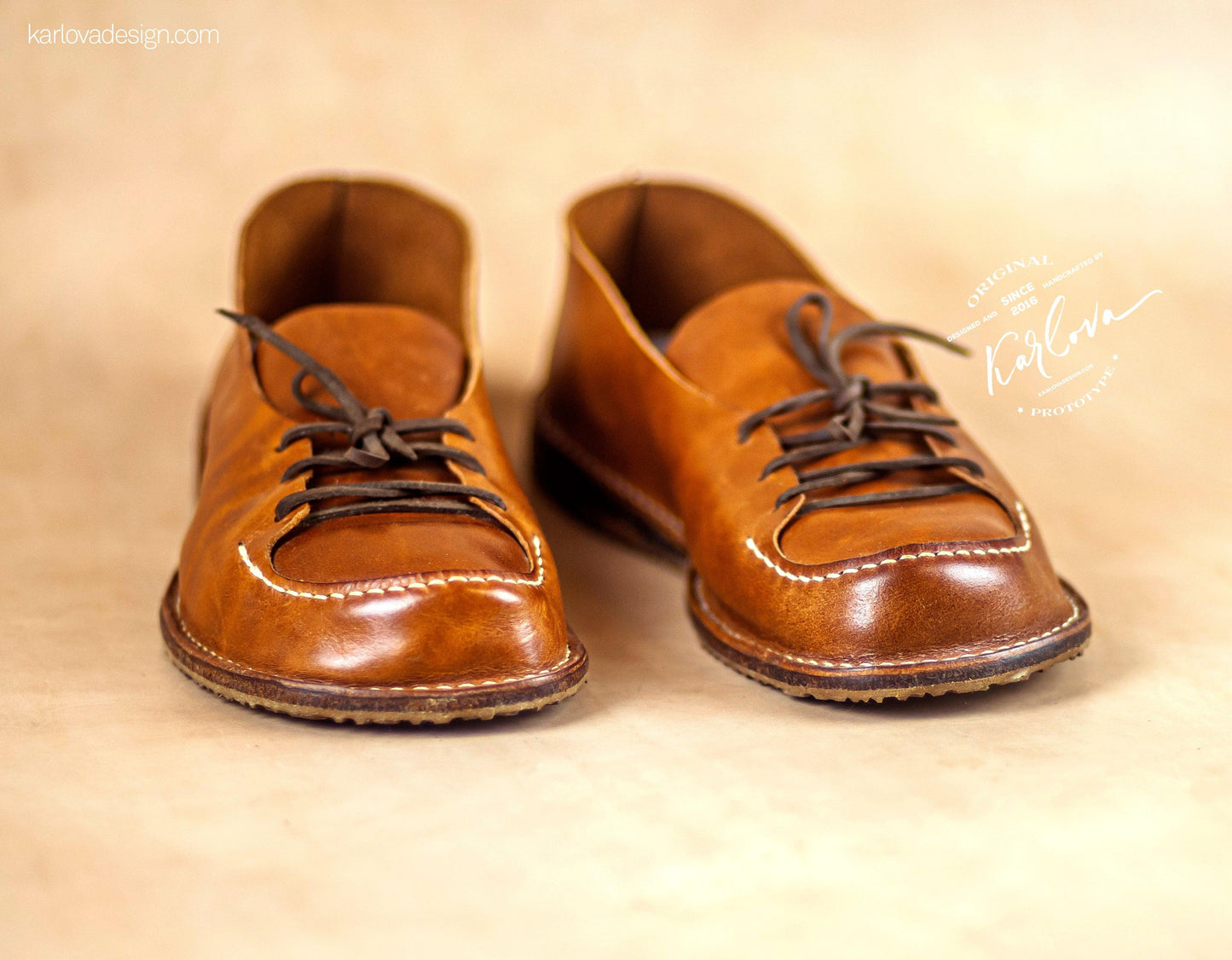Loafers printable leather craft DIY PDF pattern by Karlova Design, leatherwork template for hand stitching