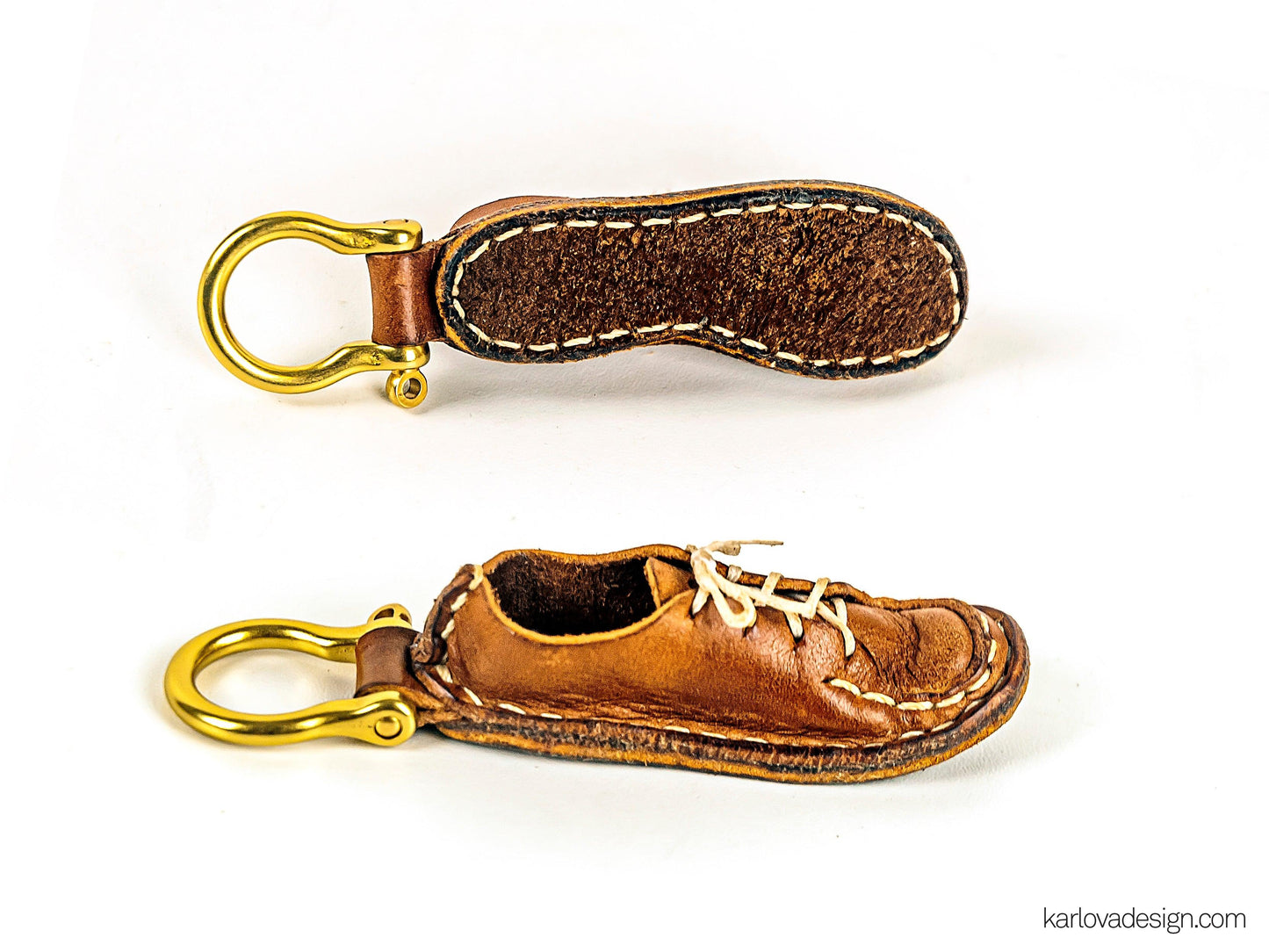Boot keyring printable leather craft DIY PDF pattern by Karlova Design, leatherwork template for hand stitching