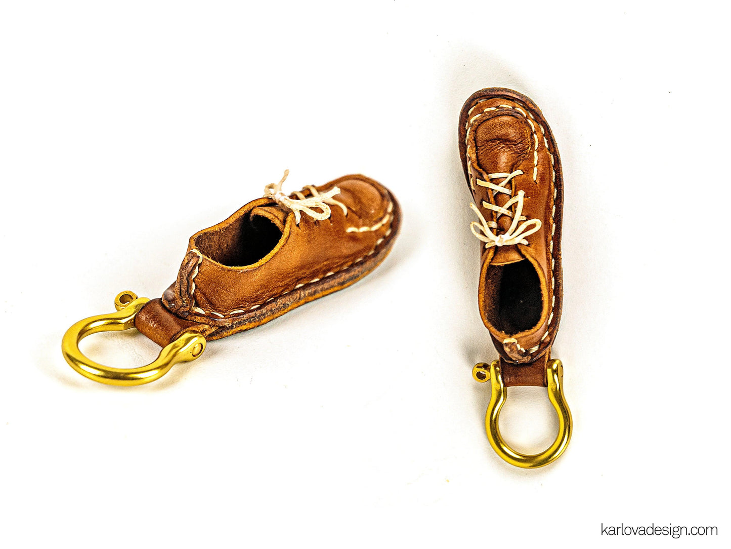 Boot keyring printable leather craft DIY PDF pattern by Karlova Design, leatherwork template for hand stitching