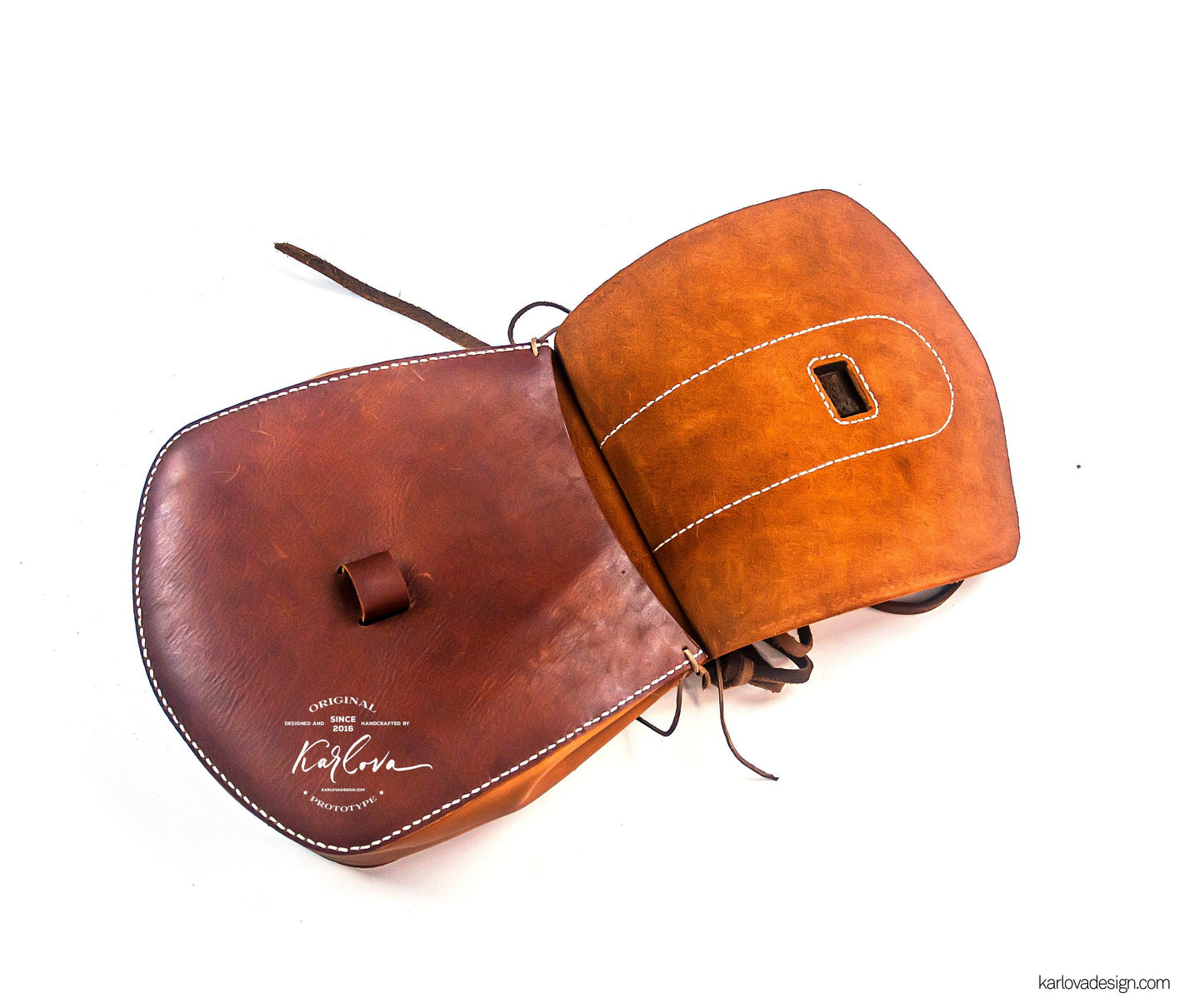Purse Small Bag printable leather craft DIY PDF pattern by Karlova Design, leatherwork template for hand stitching