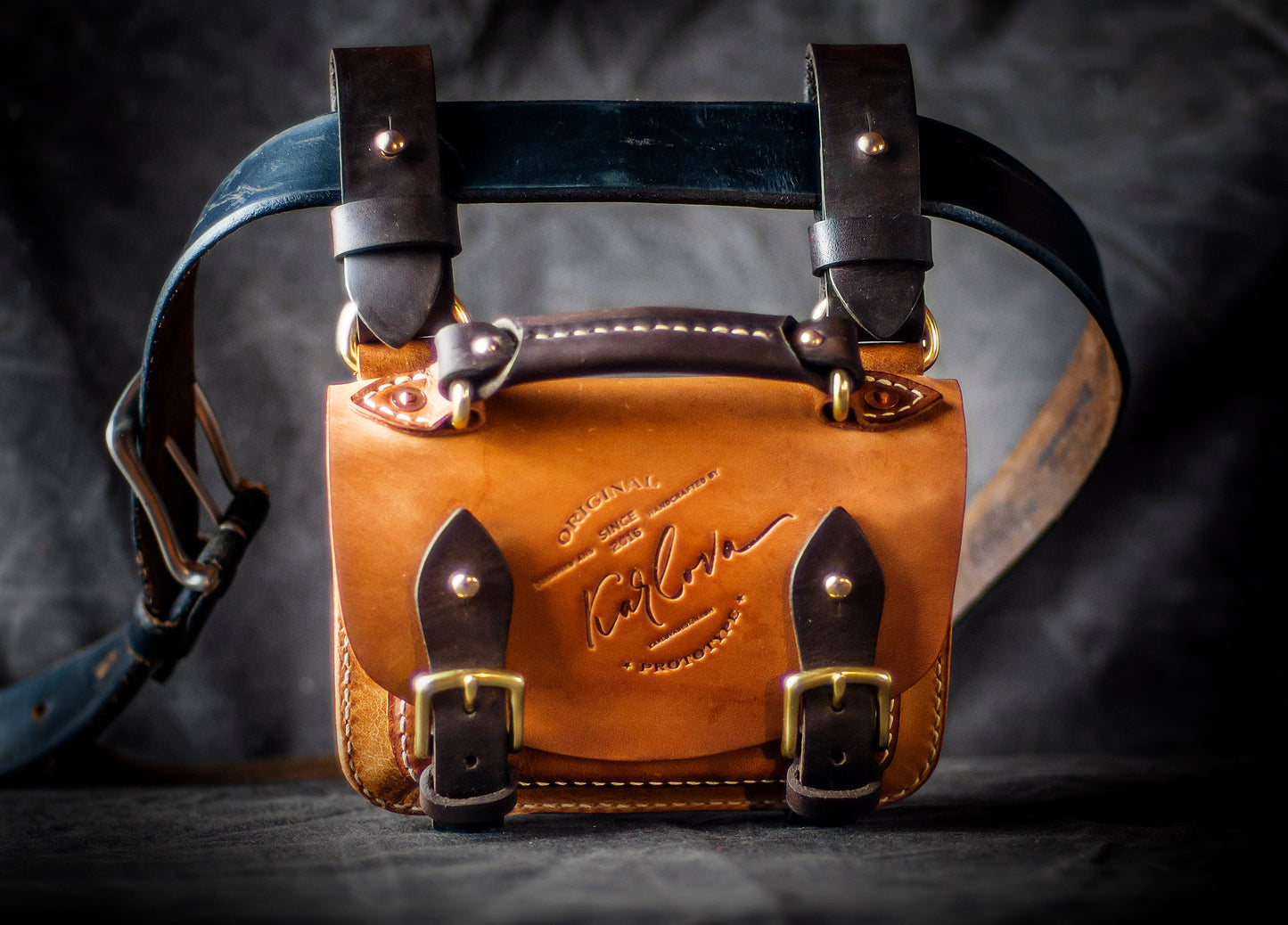Cognac V.S. Belt Bag Leather Craft PDF Pattern Download - Karlova Design
