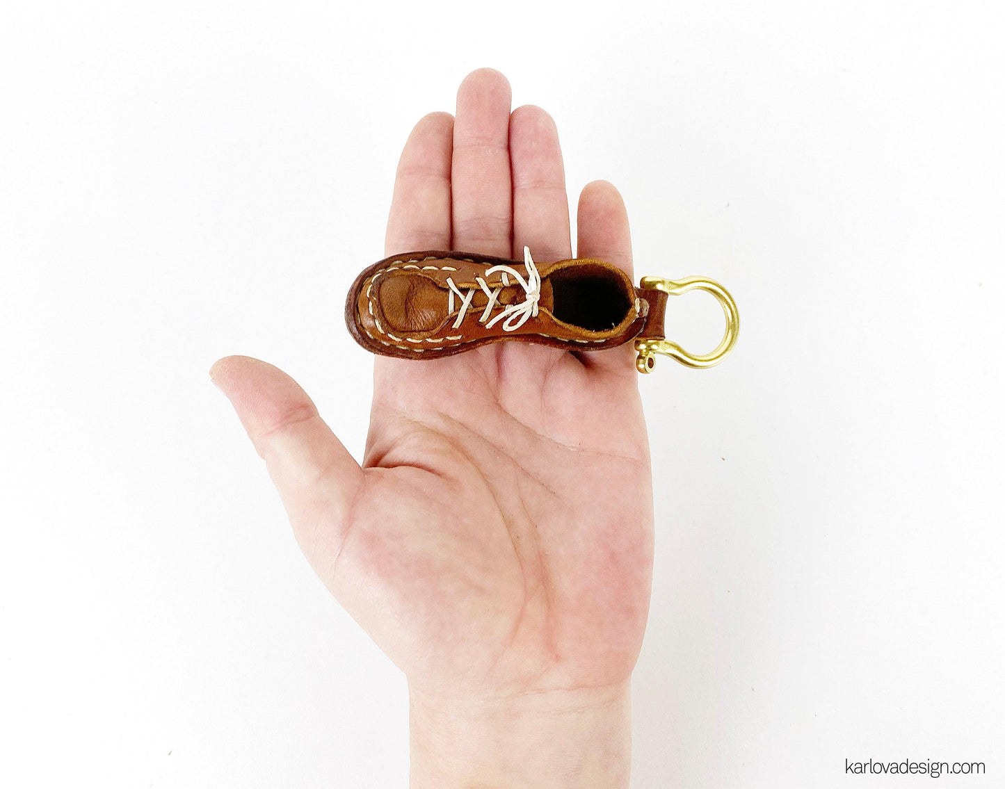 Boot keyring printable leather craft DIY PDF pattern by Karlova Design, leatherwork template for hand stitching