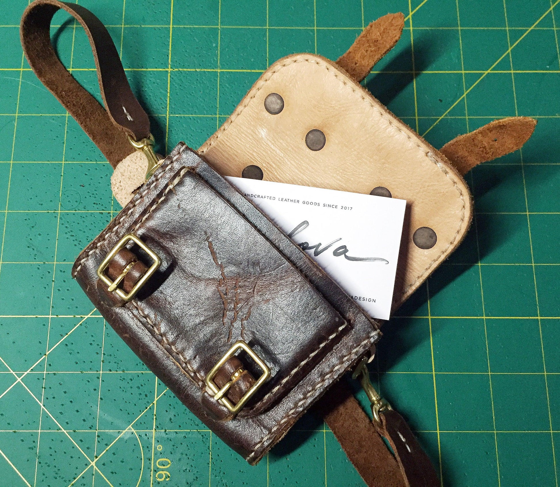 Tiny Card Briefcase Leather Craft PDF Pattern Download - Karlova Design