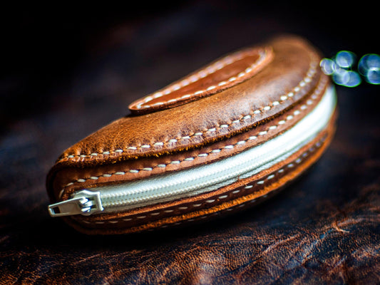 Small zippered case Printable Leather Craft DIY PDF Pattern by Karlova Design, Leatherwork Template for Hand Stitching